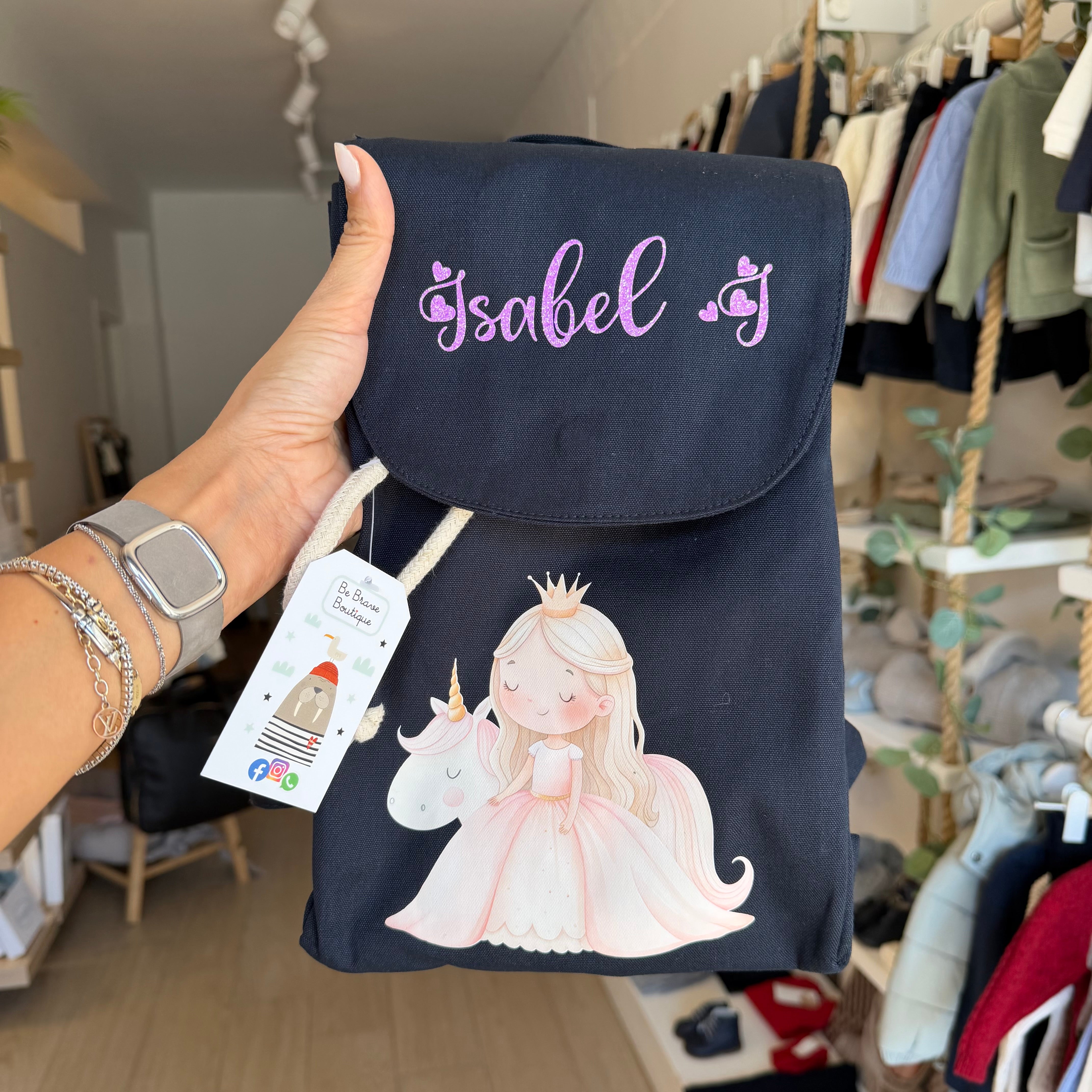 SUPER Set Asilo Completo Personalizzato – Mini Zaino, Sacchetto  Beauty Bambino Principessa Unicorno