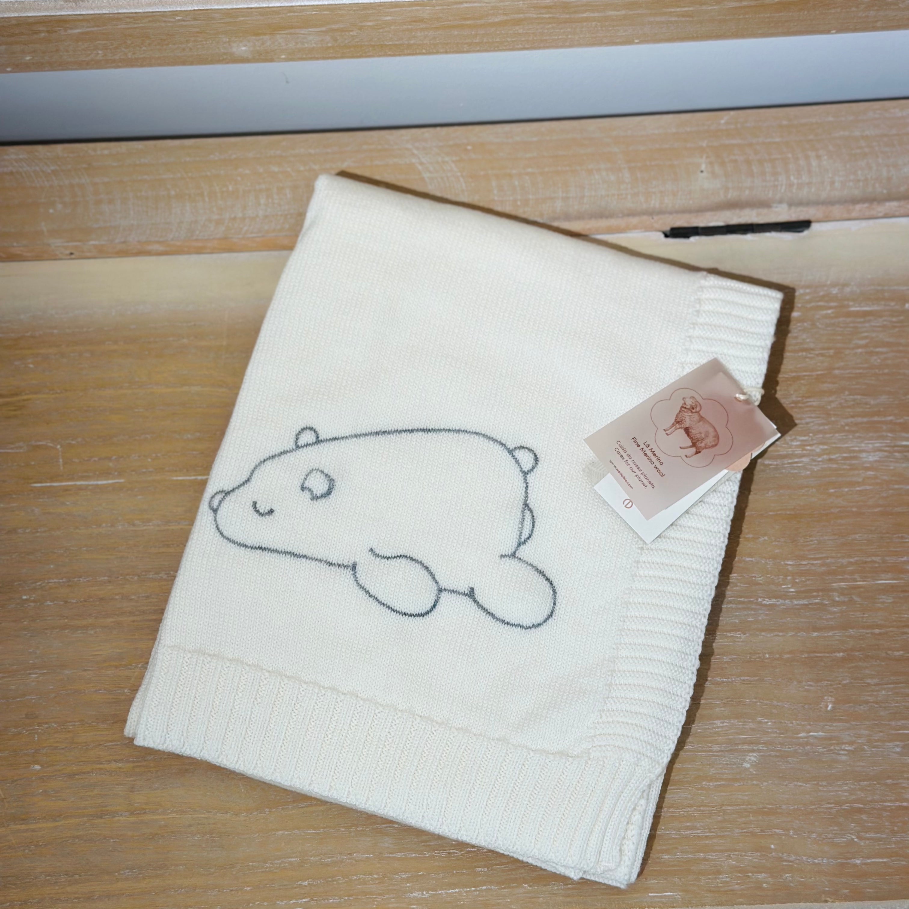 Coperta  lana merino Orso Polare - Be Brave Boutique