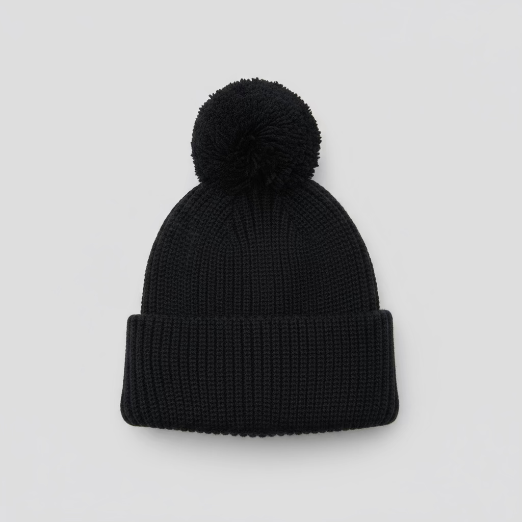 Cappello in lana e cachemire con pon pon  blu - Be Brave Boutique
