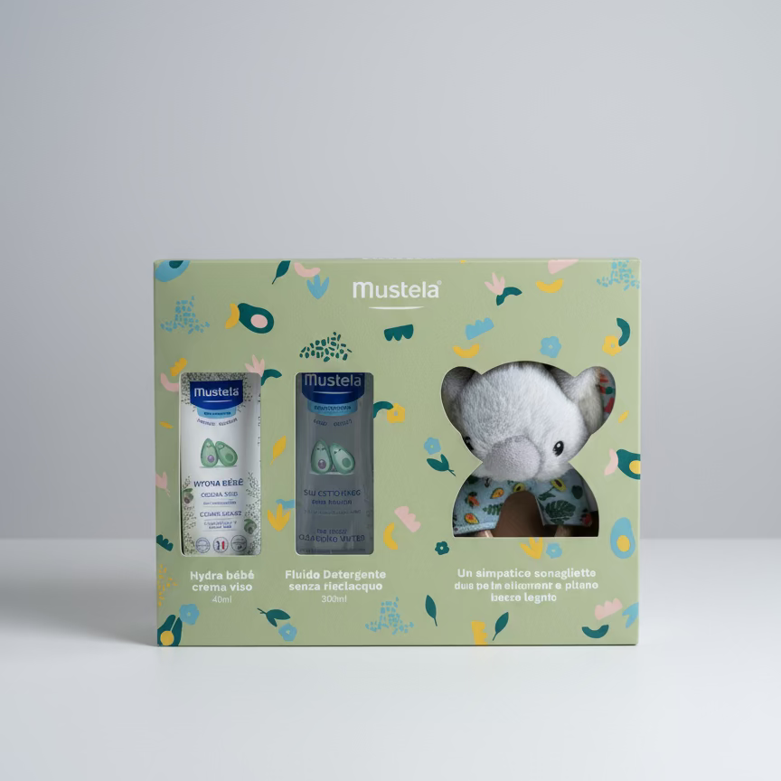 Box Mustela sonaglio koala idea regalo nascita