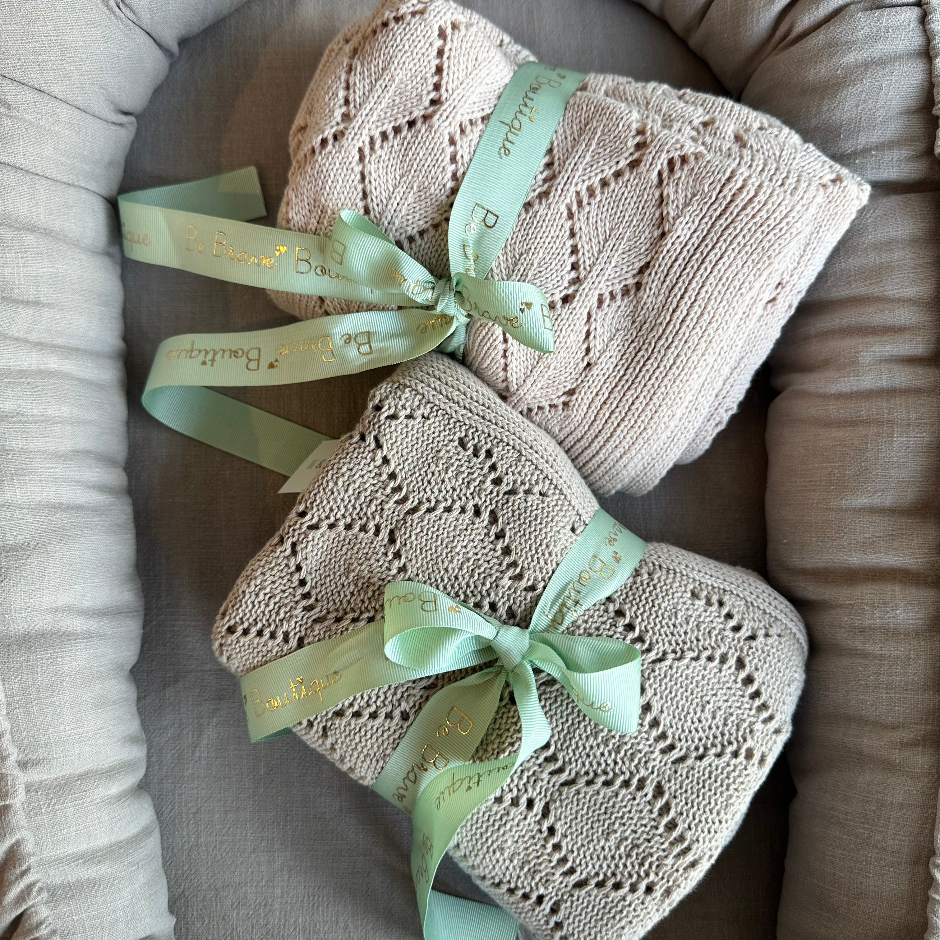 Copertina in Cotone Organico Lavorata a Maglia Li&Me - Be Brave Boutique