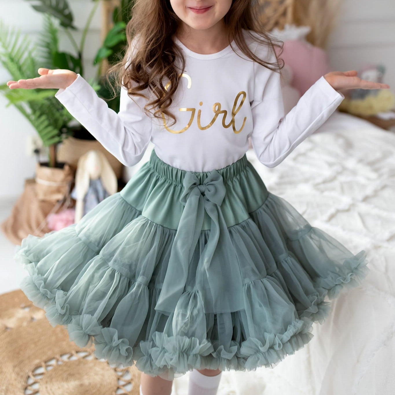 Gonna Ampia in Tulle Dusty Mint - Be Brave Boutique