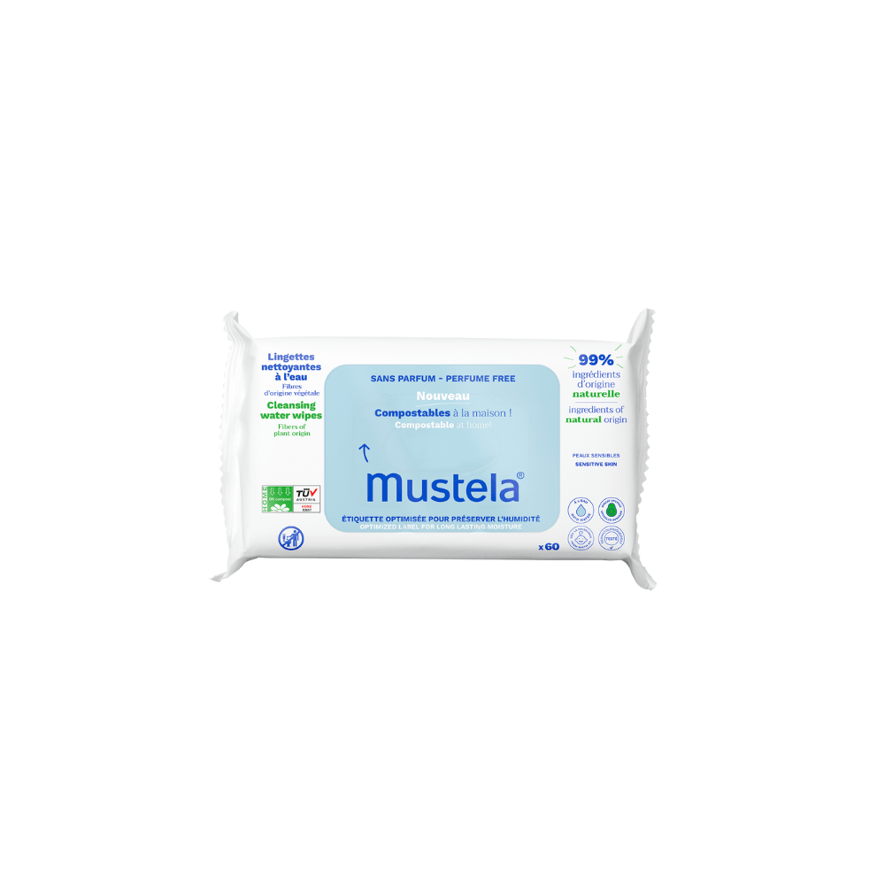 Mustela Salviette Compostabili Senza Profumo 60 Pezzi Detersione bambini e adulti - Be Brave Boutique