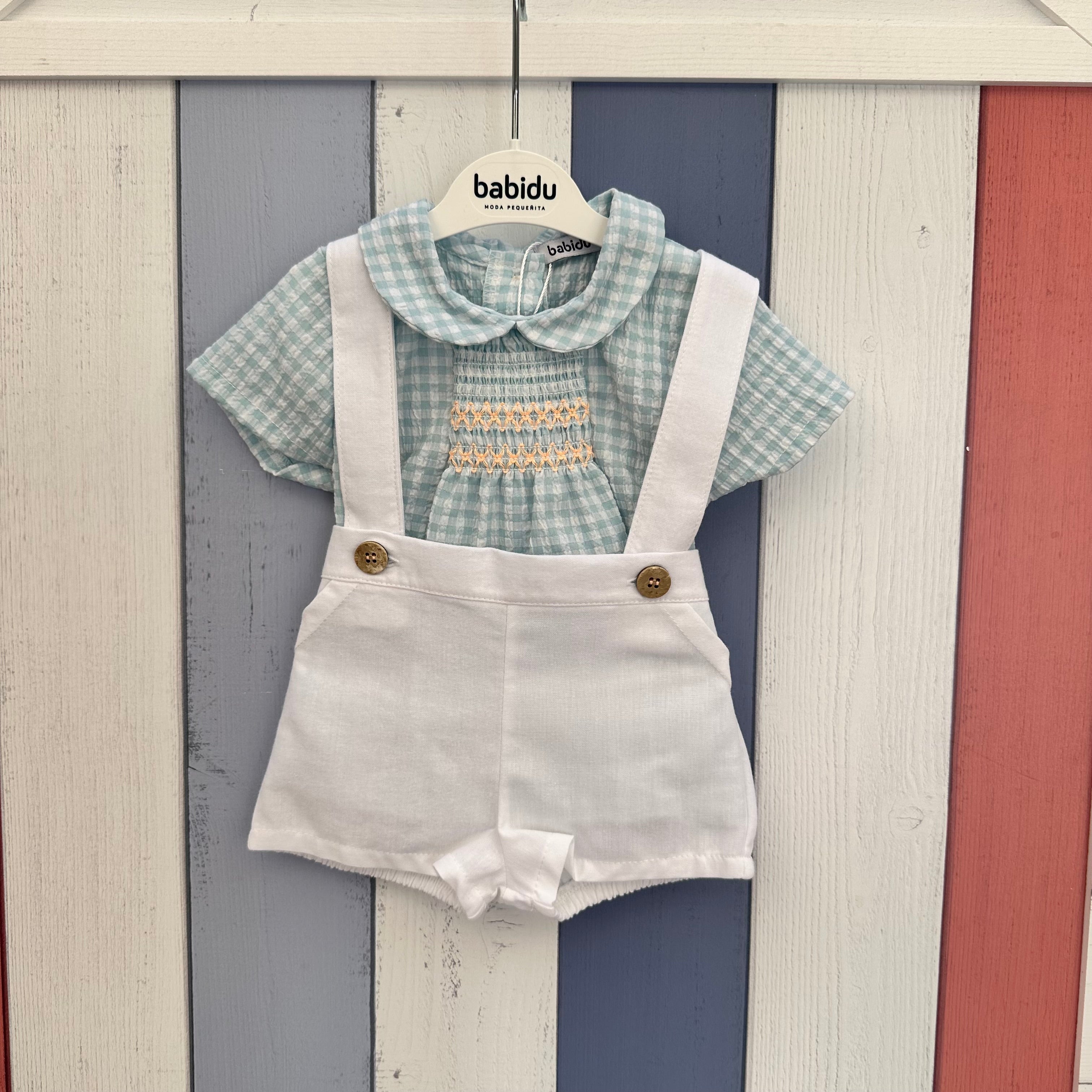 Completo con Camicia a Quadretti e Bretelle – Babidu - Be Brave Boutique