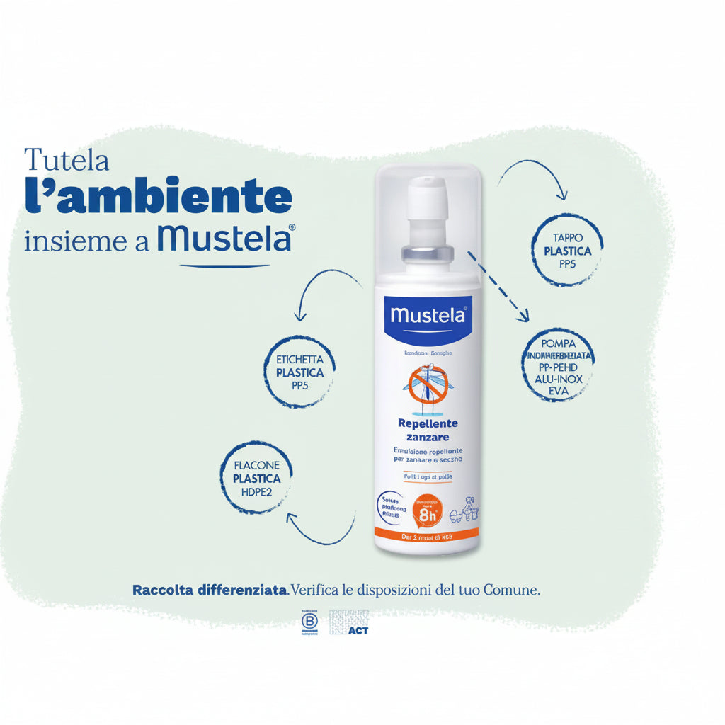 Mustela Repellente Zanzare Spray 100 Ml Per Tutti i Tipi di Pelle