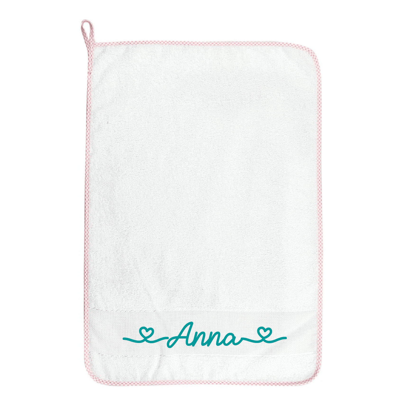 Asciugamani asilo Bordo Rosa con asola e nome personalizzato - Be Brave Boutique