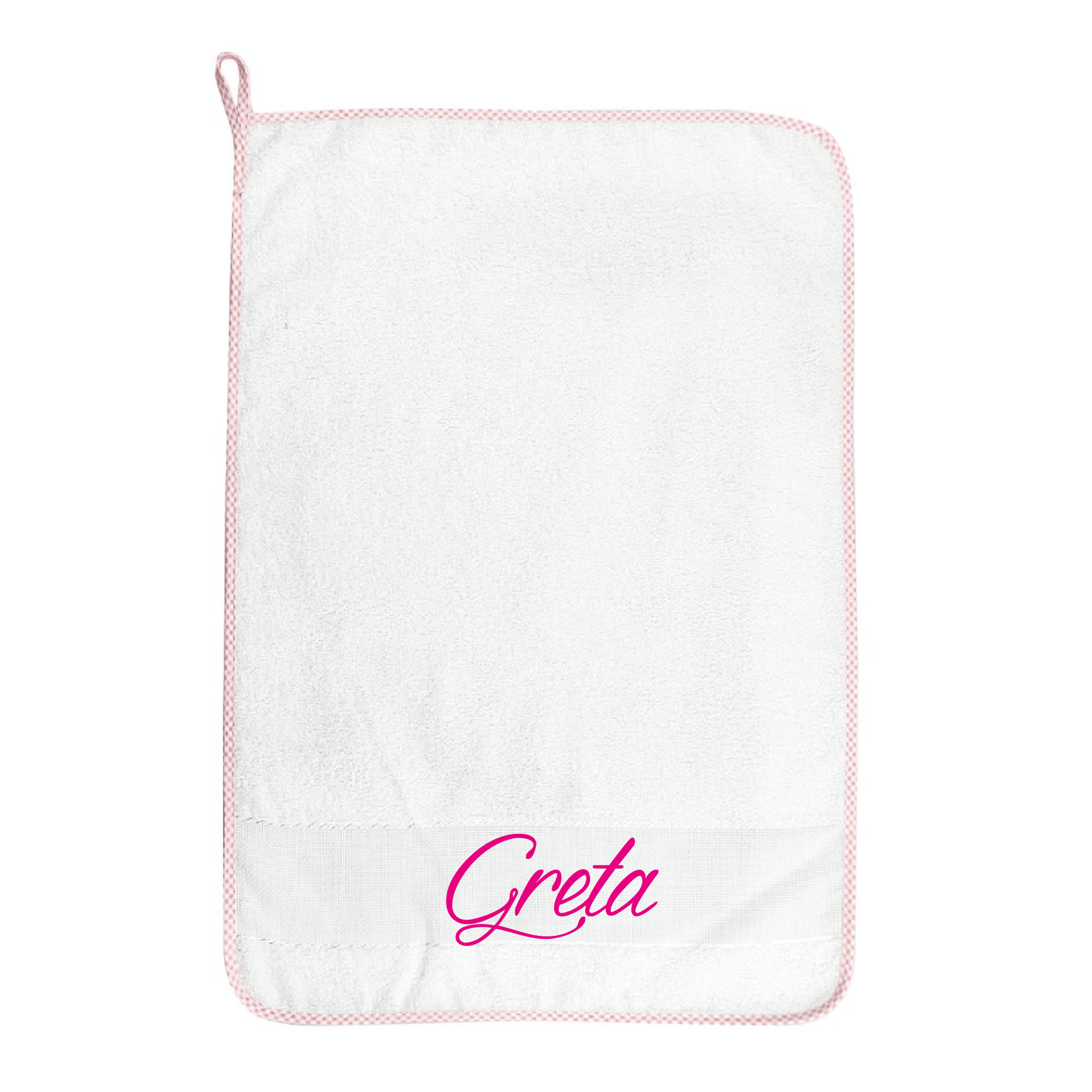 Asciugamani asilo Bordo Rosa con asola e nome personalizzato - Be Brave Boutique
