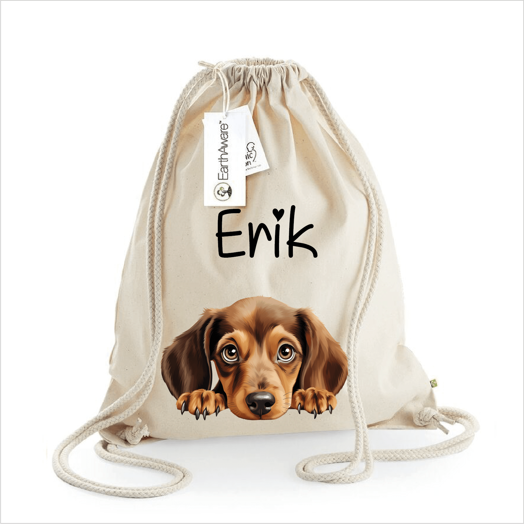 Sacca porta oggetti personalizzata cani Bassotto - Be Brave Boutique