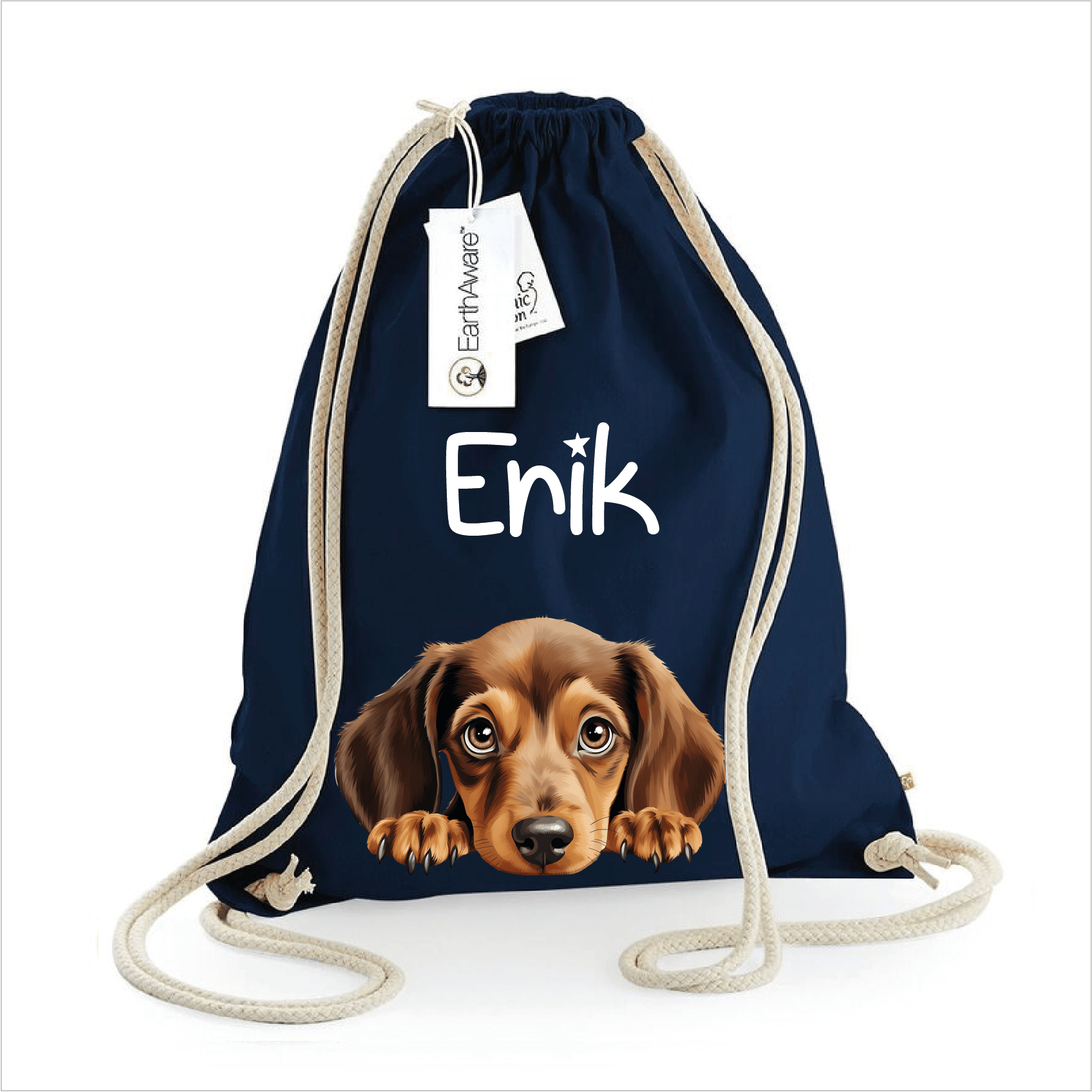 Sacca porta oggetti personalizzata cani Bassotto - Be Brave Boutique