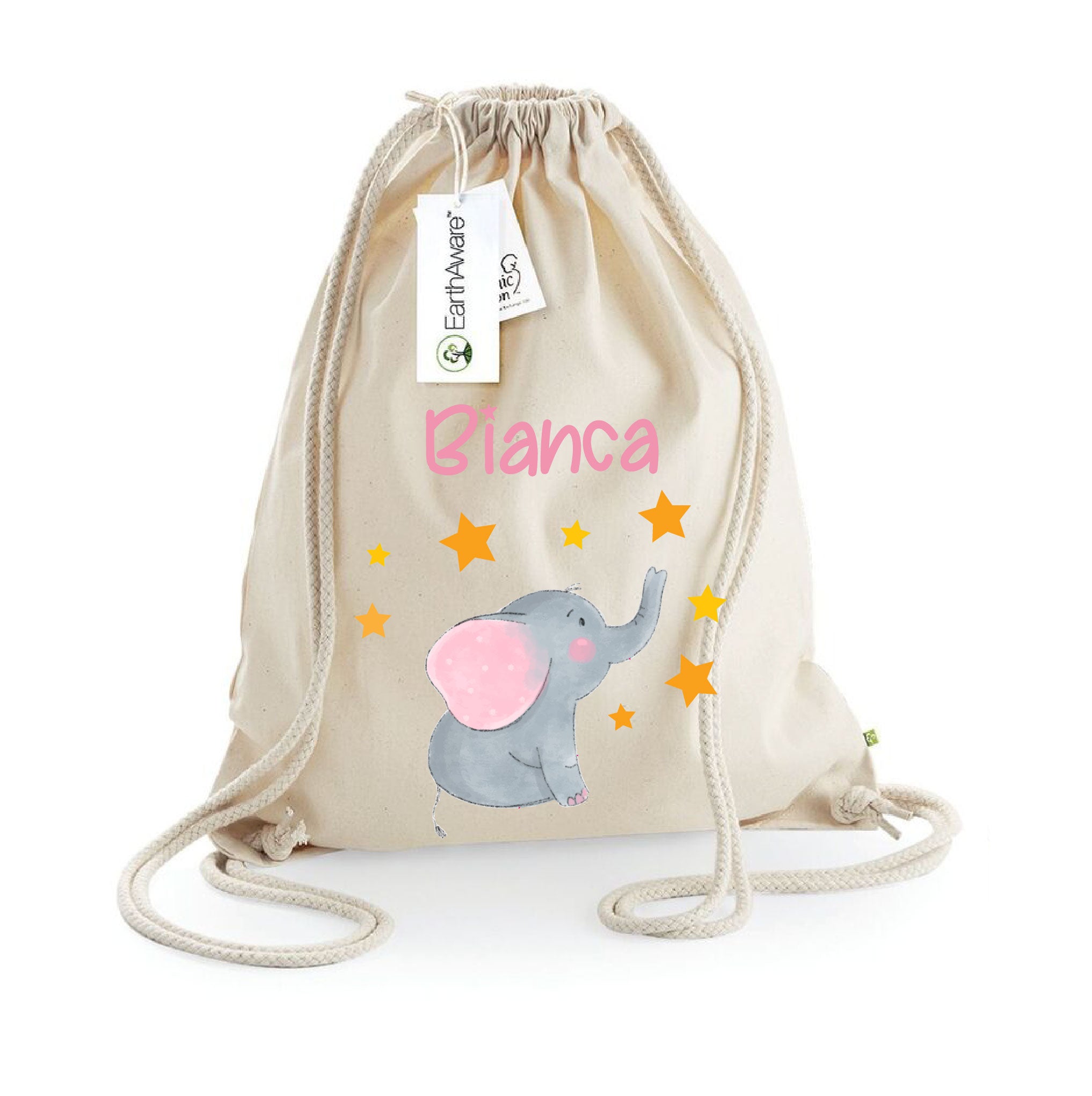 Sacca Zaino cotone baby Elefantino - Be Brave Boutique
