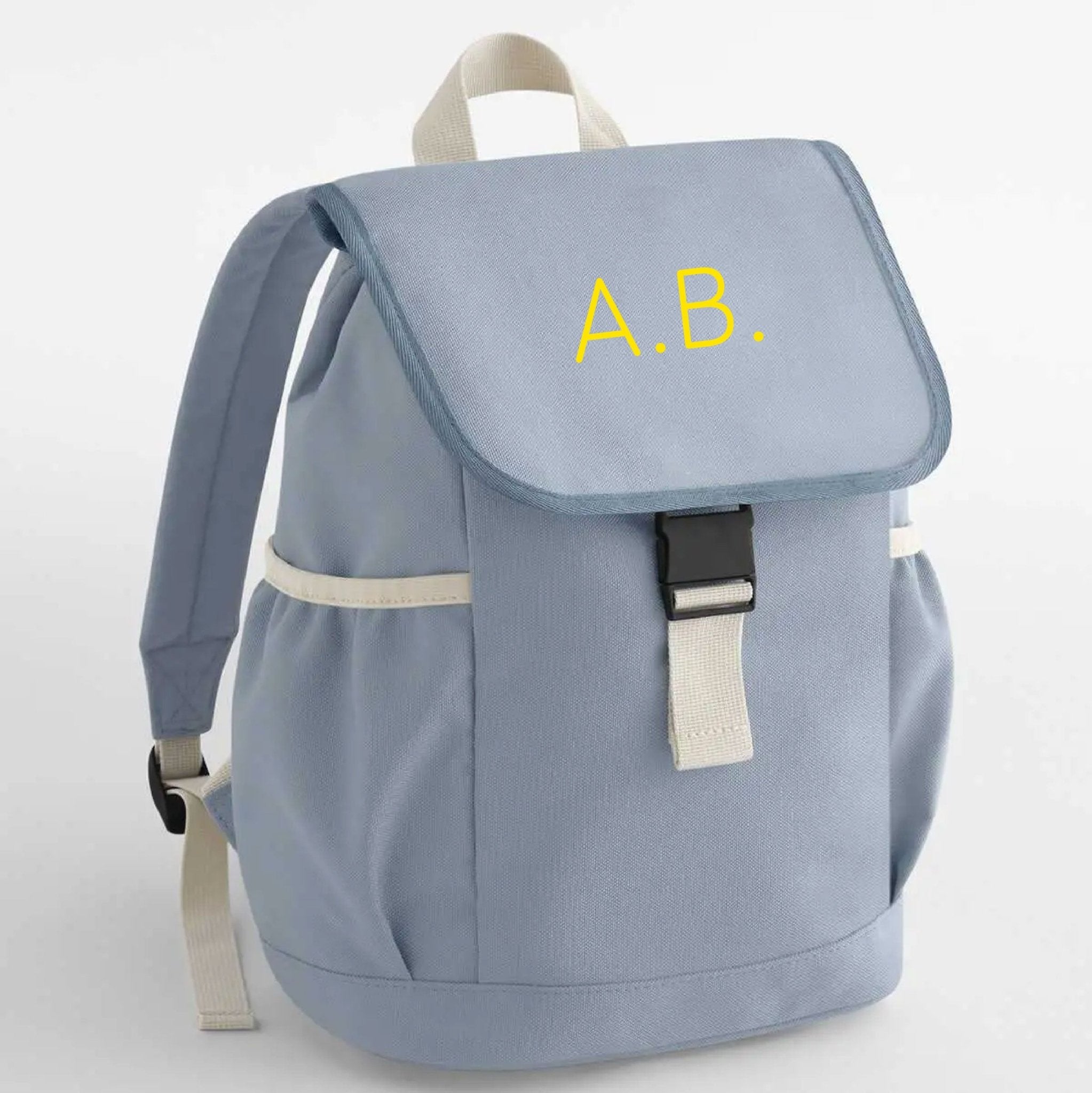 Zaino Azzurro per Bambini/Ragazzi personalizzabile con tasche laterali