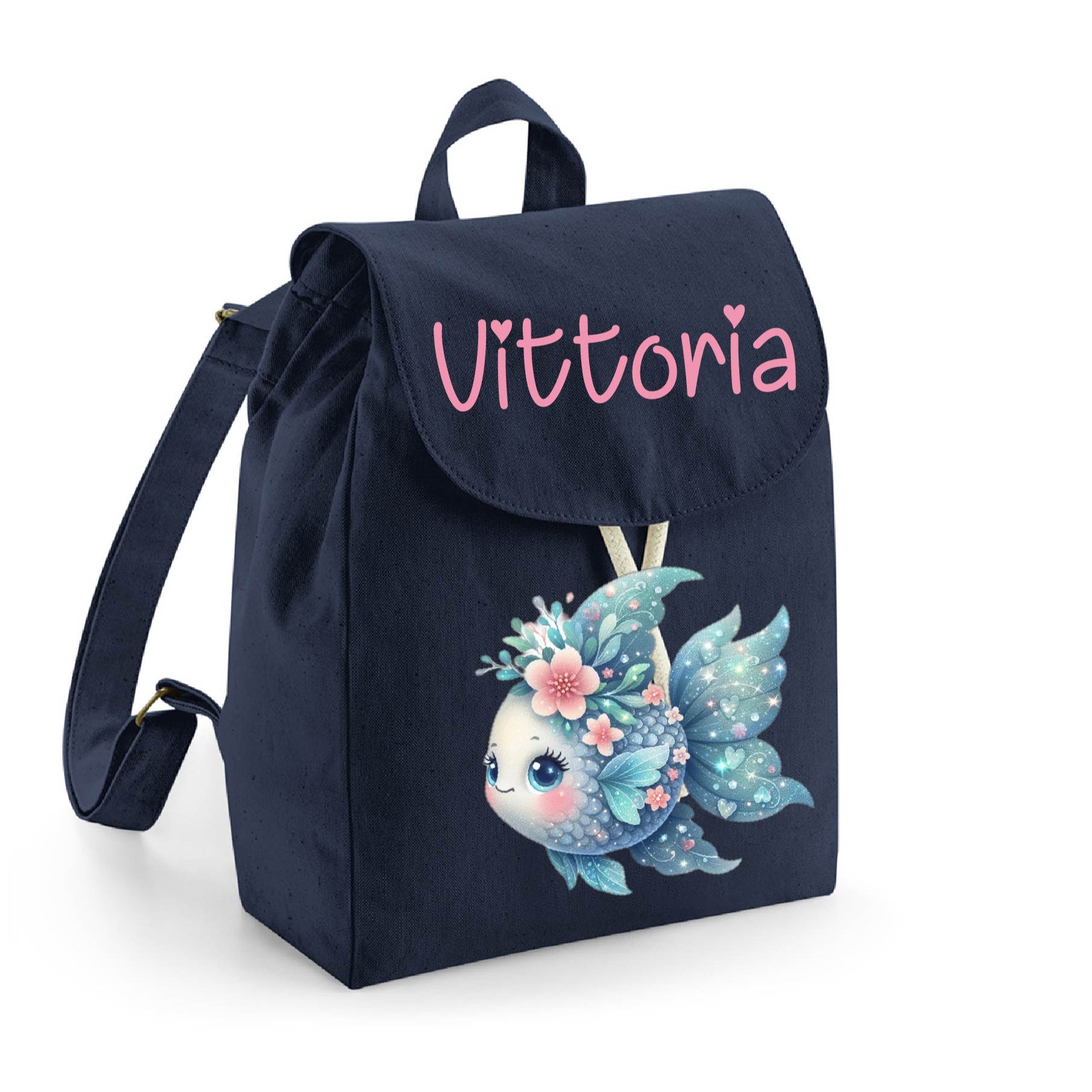 Mini Zaino in cotone Pesciolina Azzurra - Be Brave Boutique