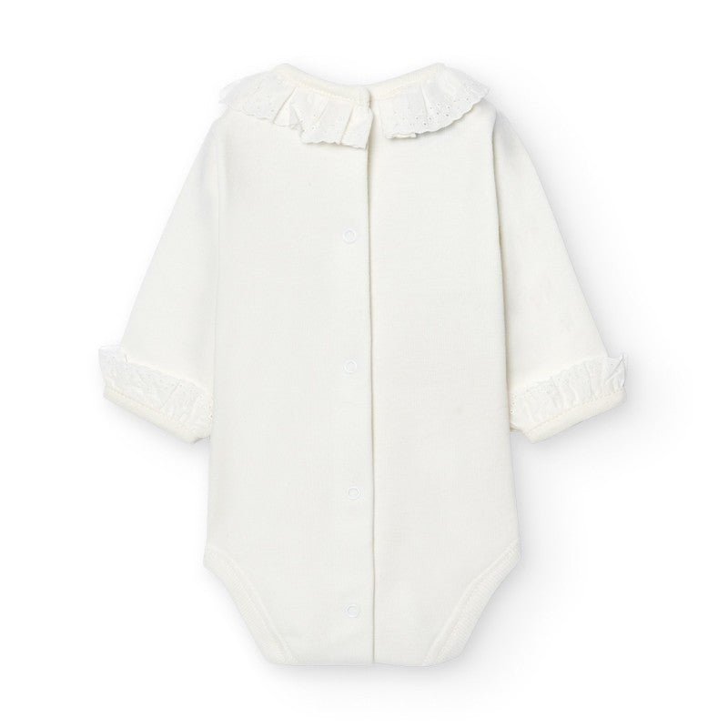 Body a manica lunga colletto ricamato personalizzabile Panna - Be Brave Boutique