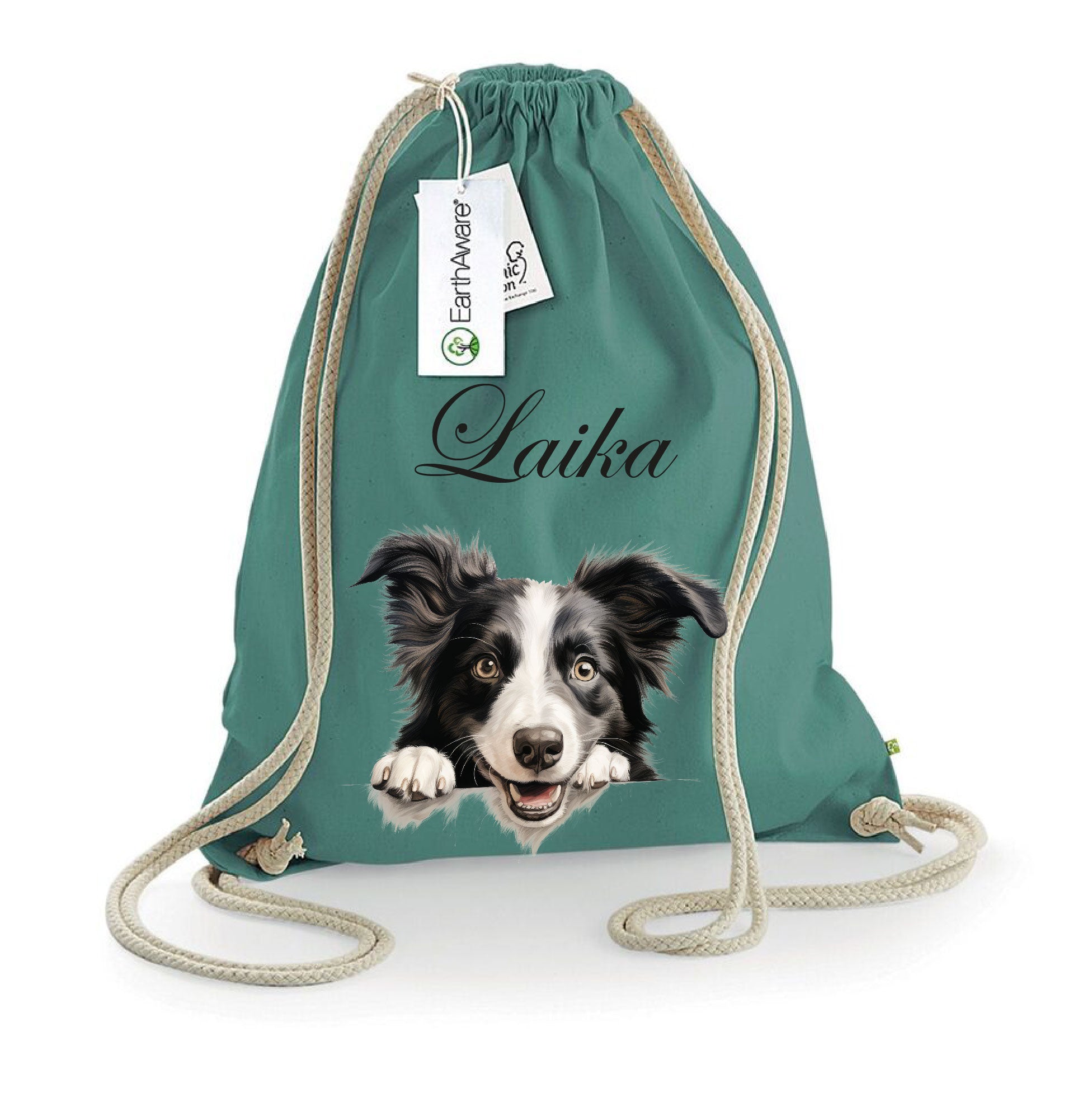 Sacca porta oggetti personalizzata cani Border Collie - Be Brave Boutique