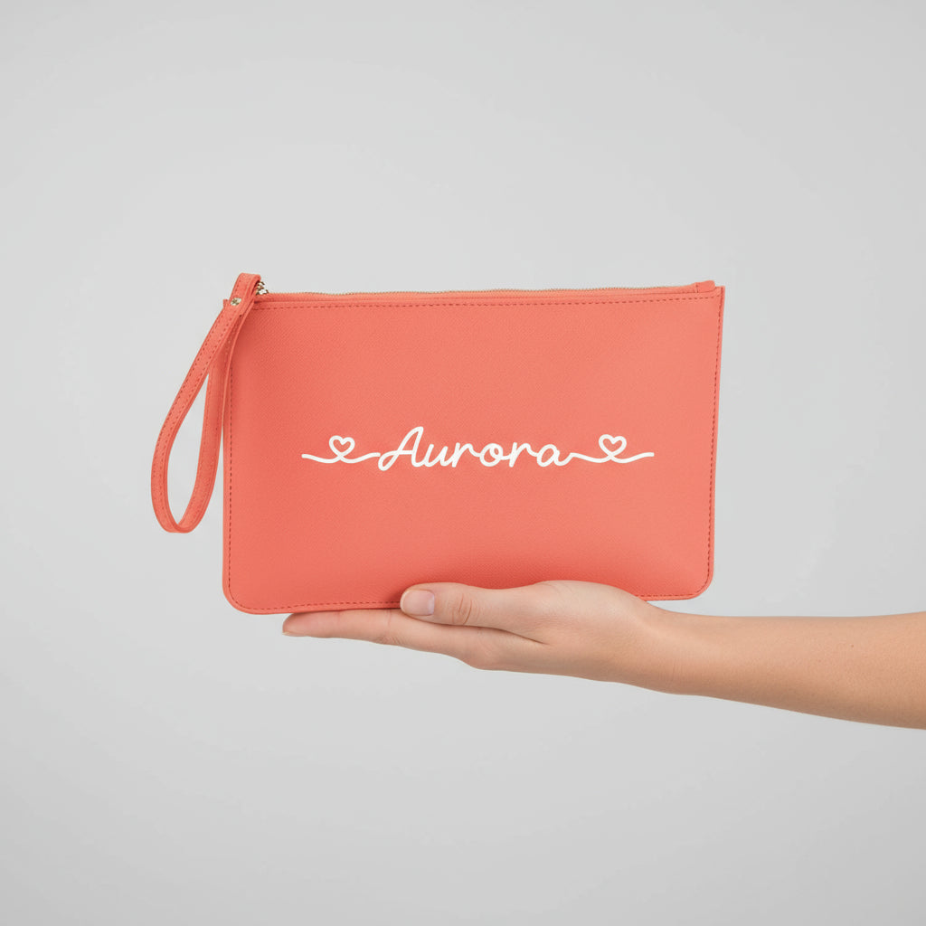 Pochette con anello piatta in simil pelle  personalizzabile 13 colori disponibili - Be Brave Boutique