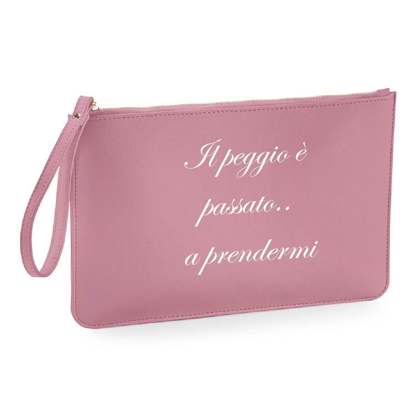 Pochette con anello piatta in simil pelle  personalizzabile 13 colori disponibili - Be Brave Boutique