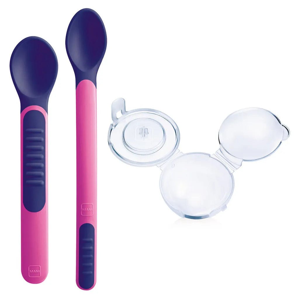 Cucchiaini con coperchio MAM- posate per bambini Termosensibili 2 Pezzi