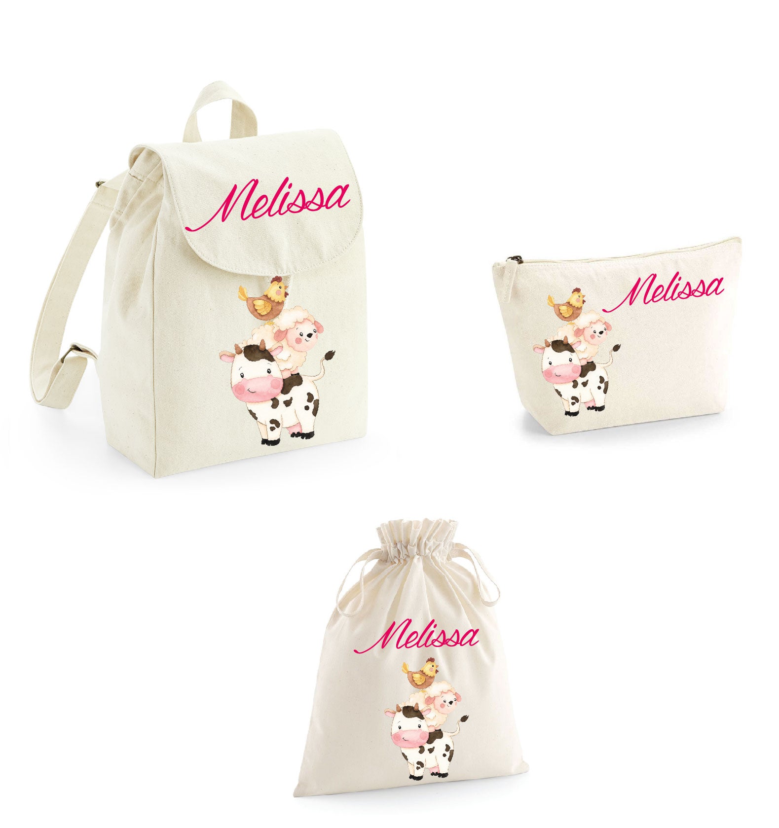 Set asilo Mini Zaino, Sacchetto cambi e beauty Fattoria - Be Brave Boutique