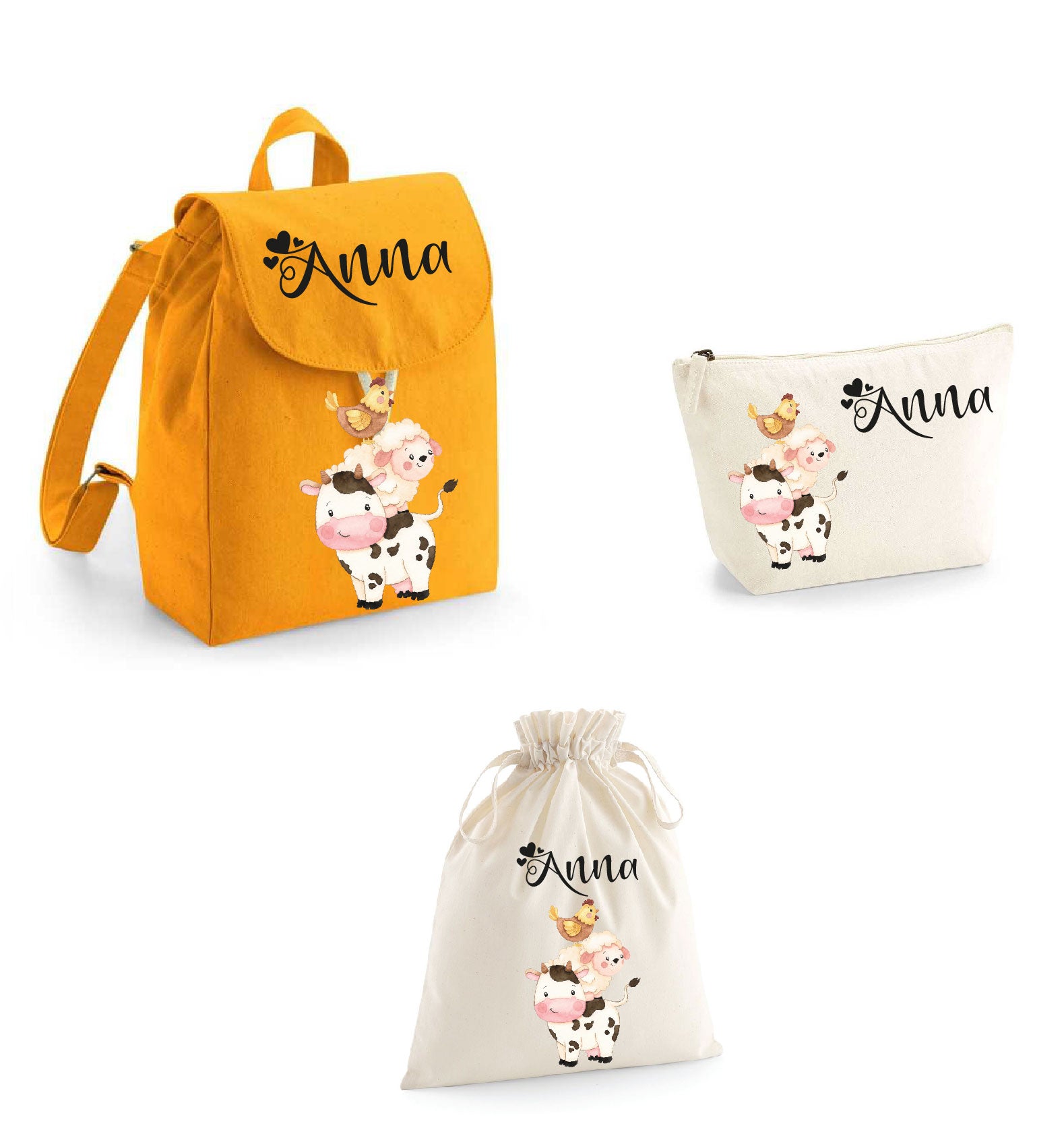 Set asilo Mini Zaino, Sacchetto cambi e beauty Fattoria - Be Brave Boutique