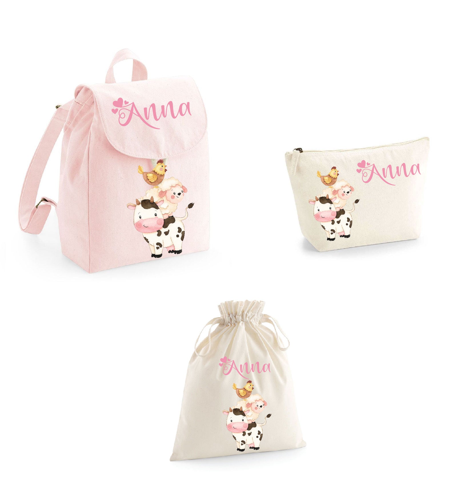 Set asilo Mini Zaino, Sacchetto cambi e beauty Fattoria - Be Brave Boutique