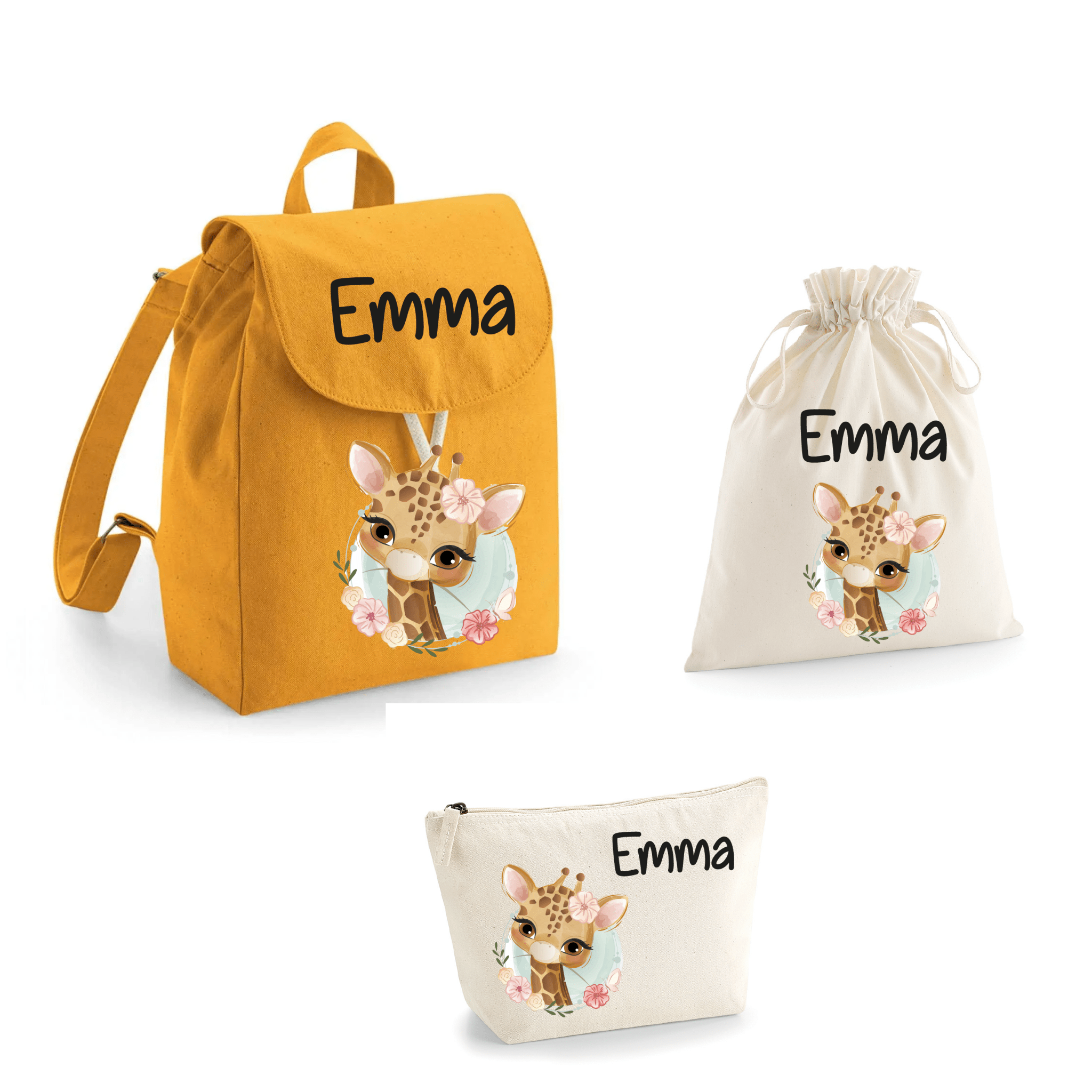 Set asilo Mini Zaino, Sacchetto cambi e beauty Giraffa - Be Brave Boutique