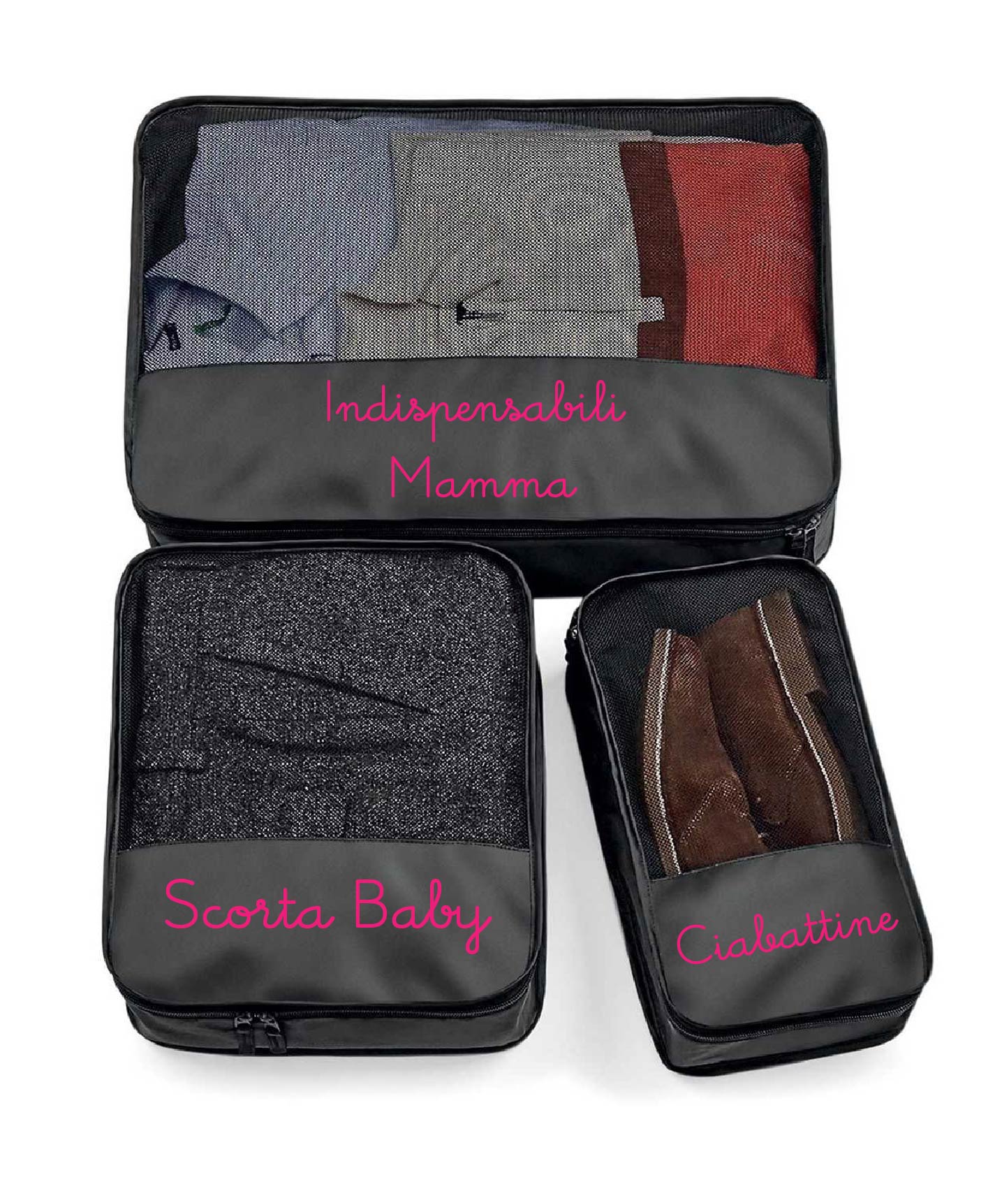Organizer Valigia 3 Pezzi contenitore con zip - Be Brave Boutique