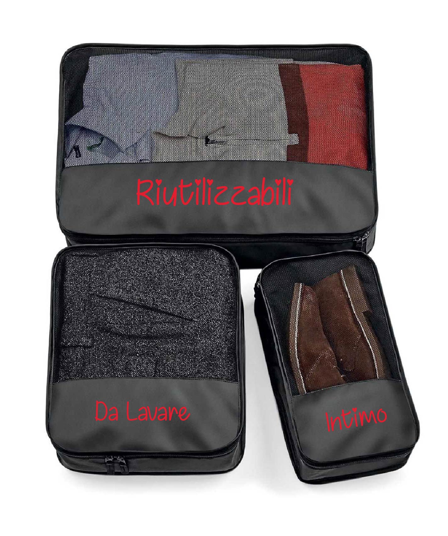 Organizer Valigia 3 Pezzi contenitore con zip - Be Brave Boutique