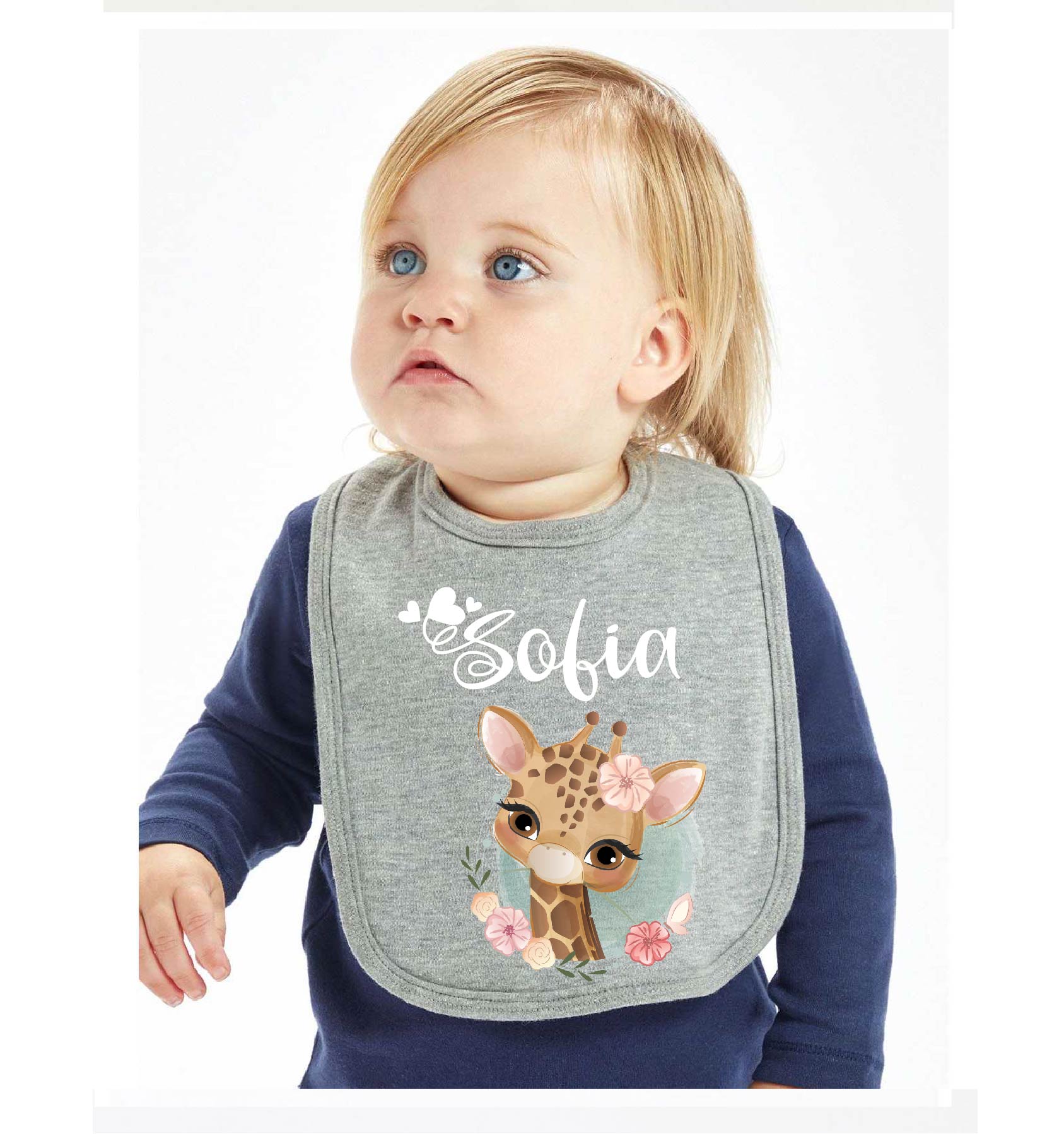 Bavaglino in Cotone organico Giraffa personalizzabile - Be Brave Boutique