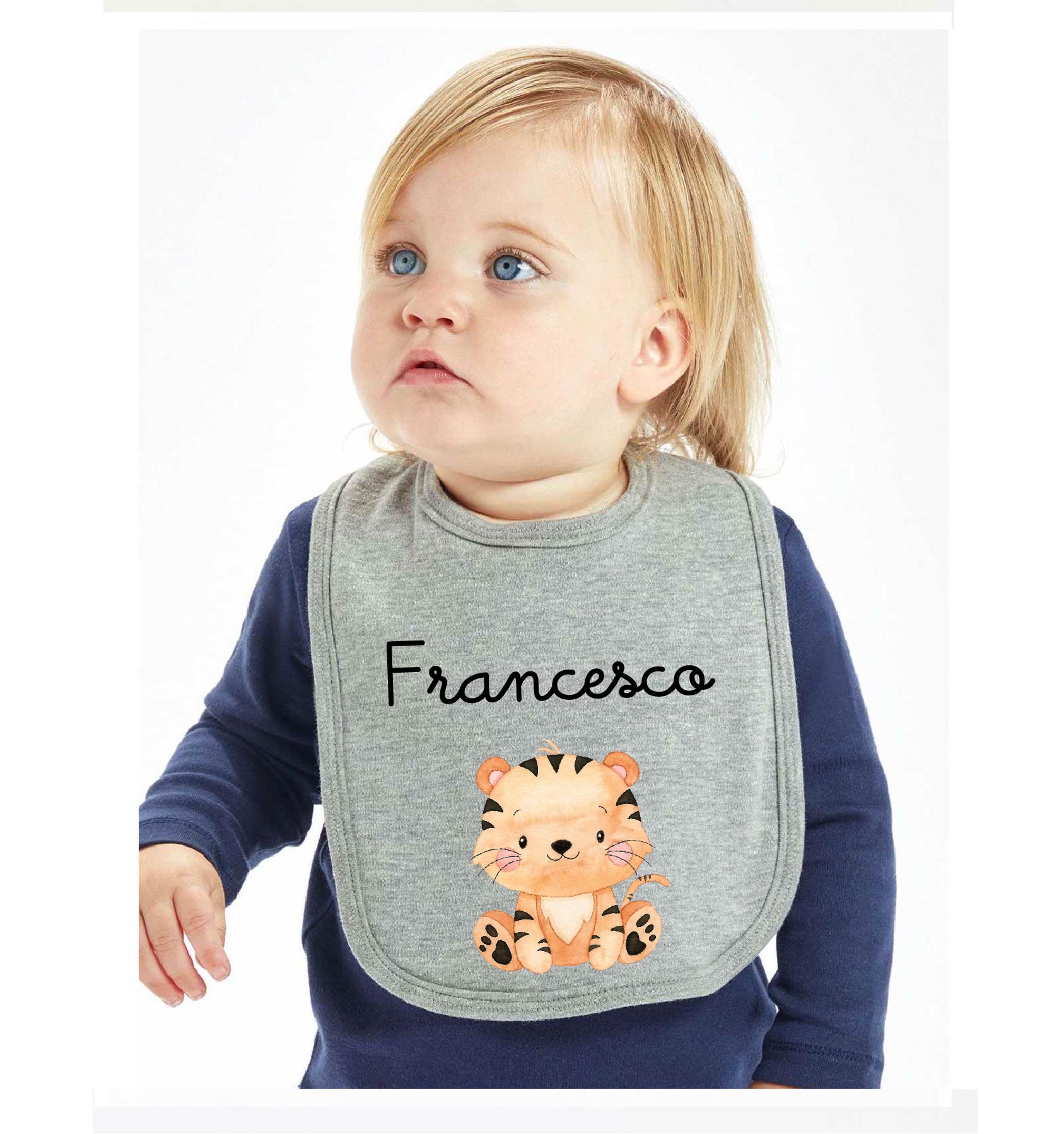 Bavaglino in Cotone organico Tigrotto  personalizzabile - Be Brave Boutique