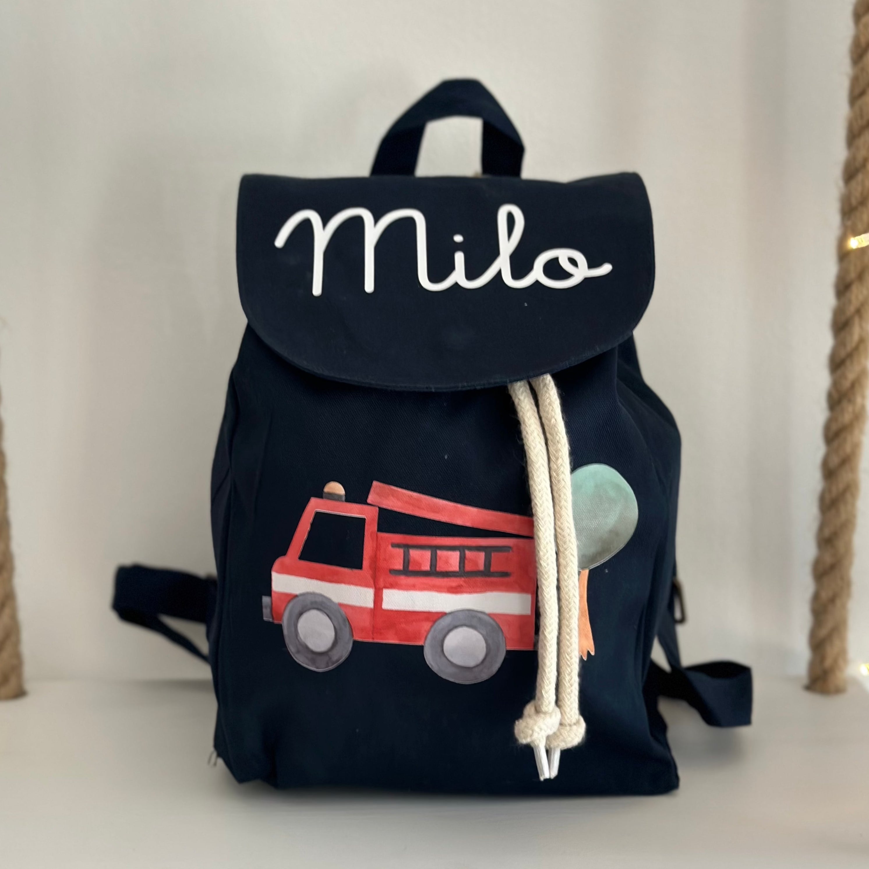 Set asilo Mini Zaino, Sacchetto cambi, asciugamani e bavetta pompieri - Be Brave Boutique