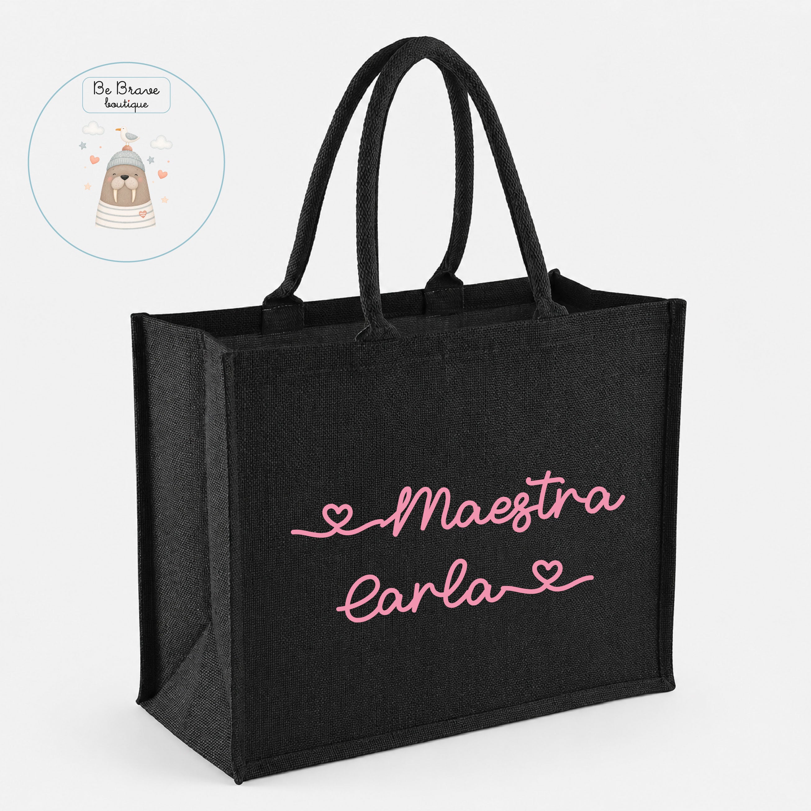 Shopper Maestra Elegante Personalizzata con Nome – Regalo Fine Anno Insegnante