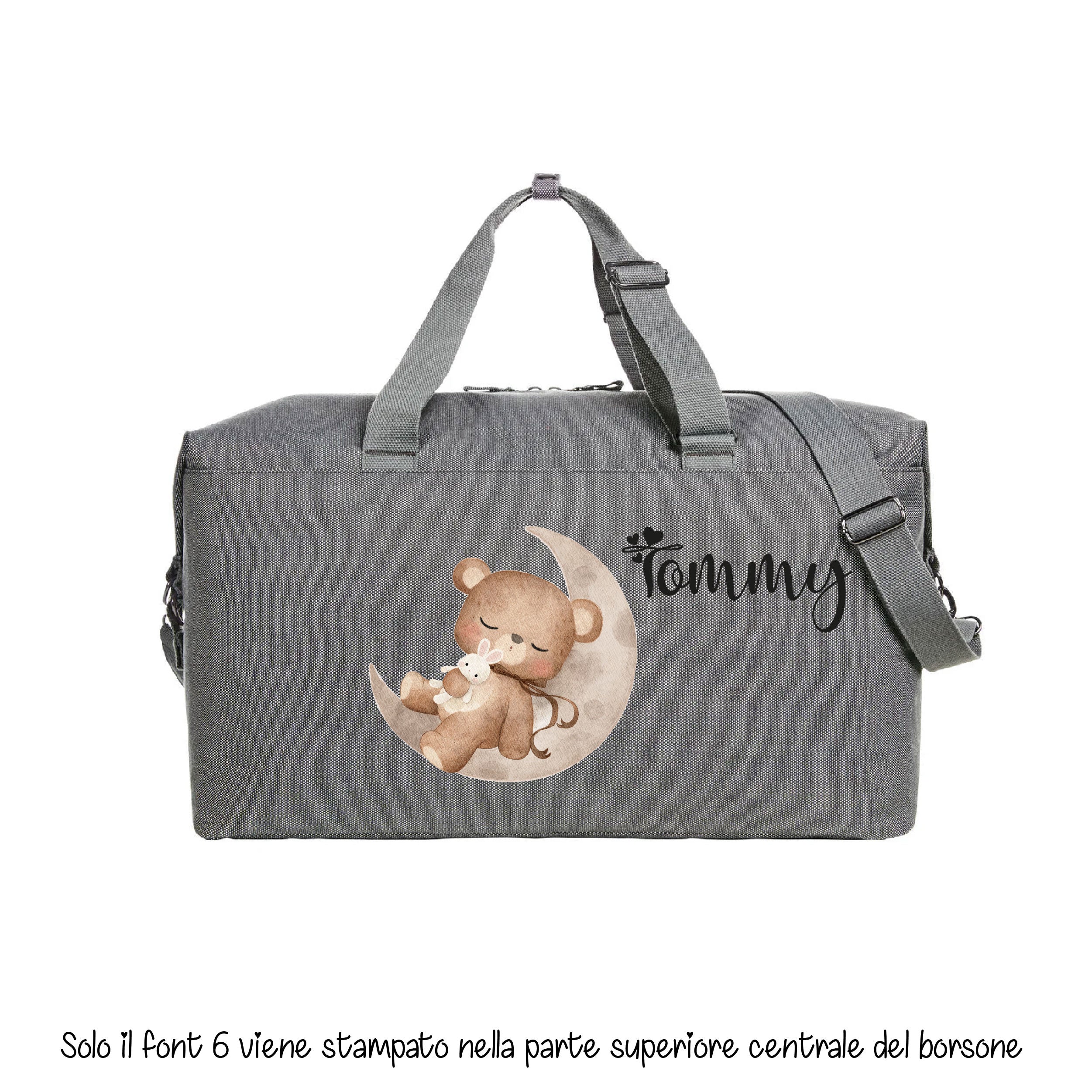 Borsone Mamma per Ospedale e Nascita – Mommy's Bag Personalizzabile con Nome Orso Luna
