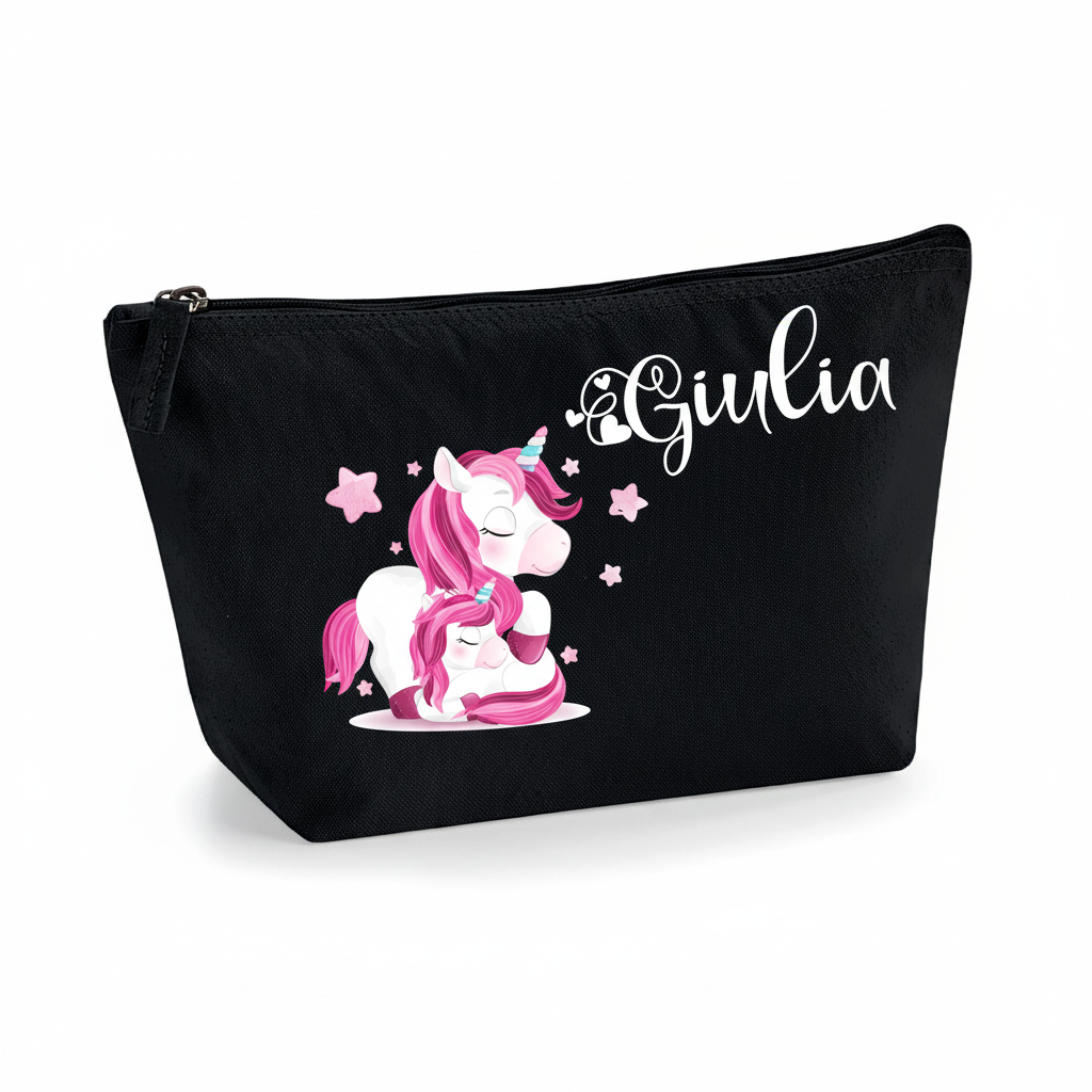 Pochette in cotone organico personalizzabile Unicorno Mamma - Be Brave Boutique