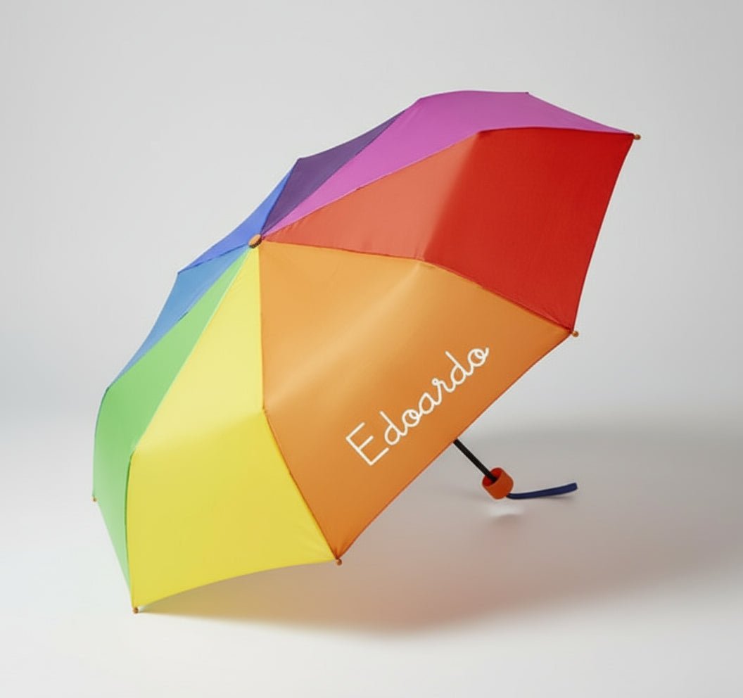 Mini ombrello per bambini Arcobaleno personalizzato con nome - Be Brave Boutique