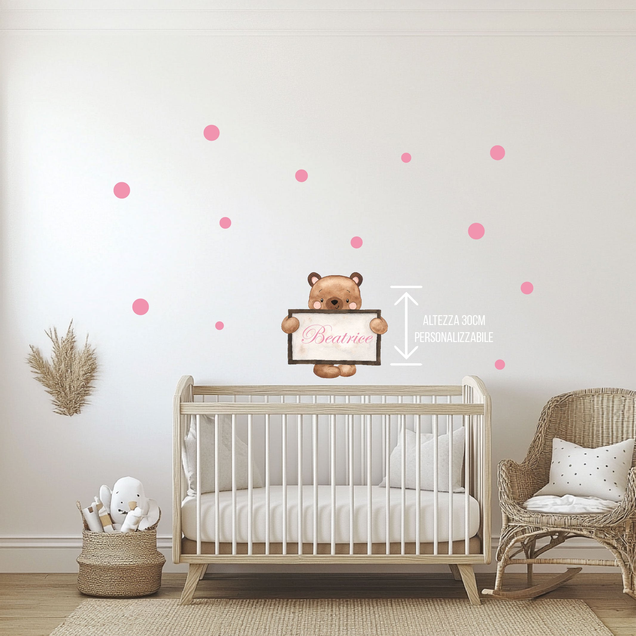 Adesivo Murale Per Bambini Orsetto Lavagna personalizzabile - Be Brave Boutique