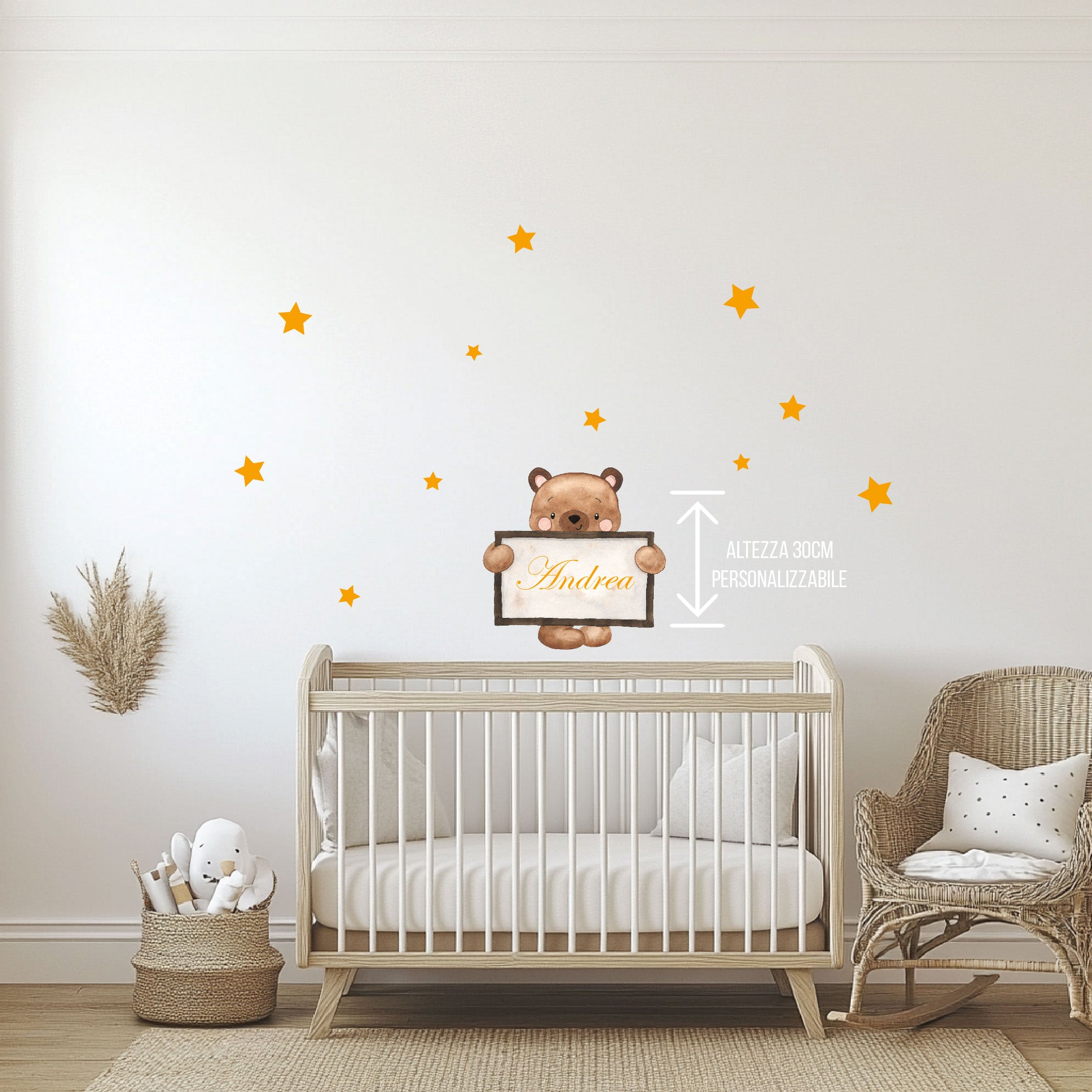 Adesivo Murale Per Bambini Orsetto Lavagna personalizzabile - Be Brave Boutique