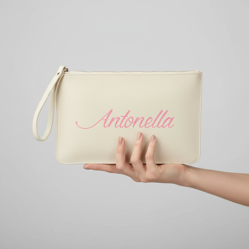 Pochette con anello piatta in simil pelle  personalizzabile 13 colori disponibili - Be Brave Boutique