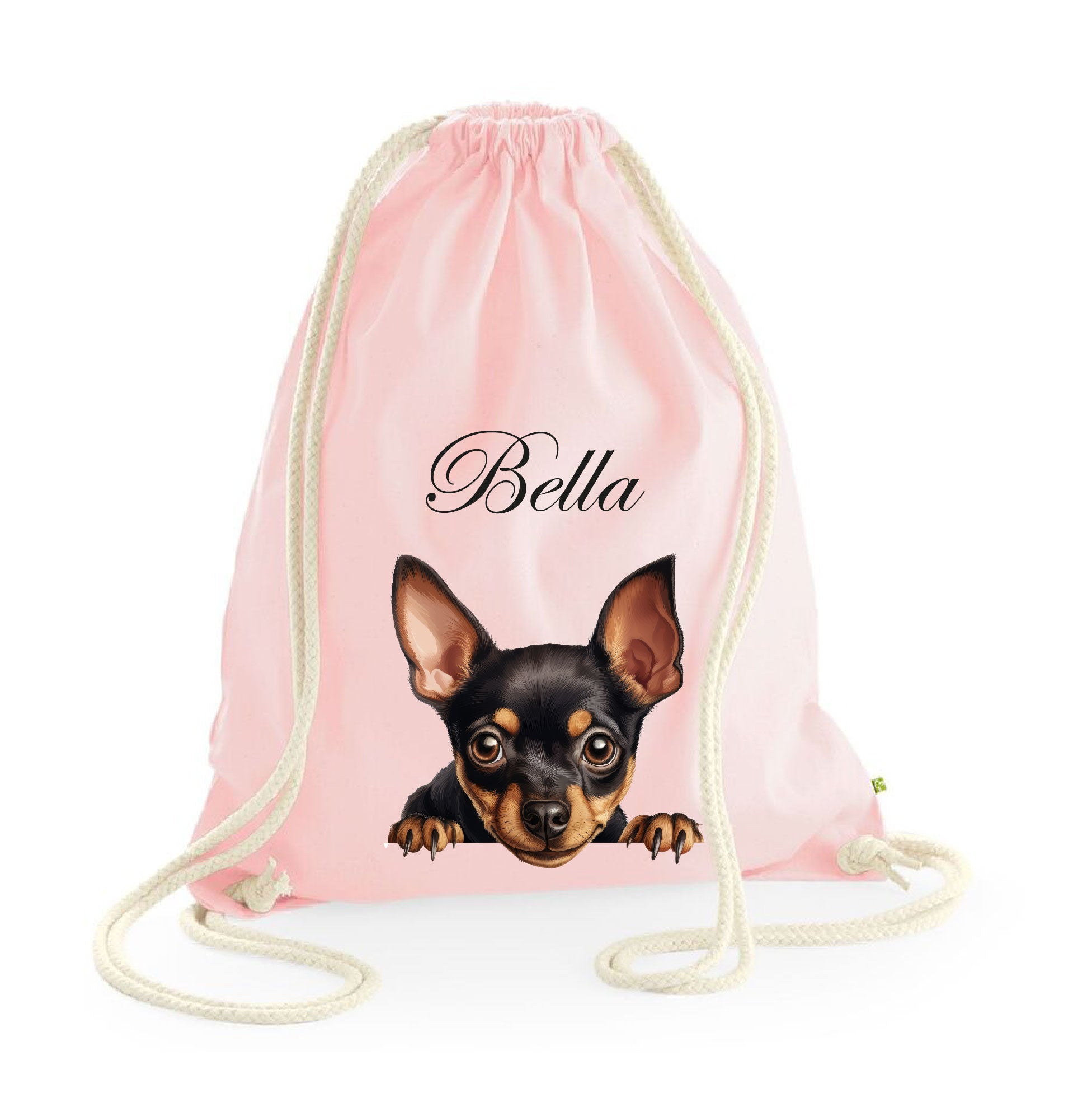 Sacca porta oggetti personalizzata cani Pinscher - Be Brave Boutique