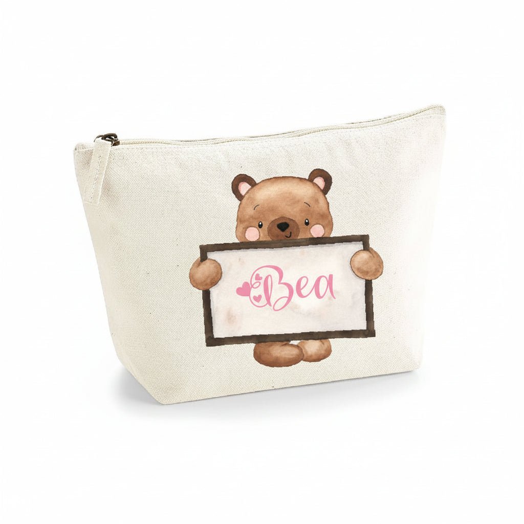 Pochette in cotone organico personalizzabile Orsetto Lavagna - Be Brave Boutique