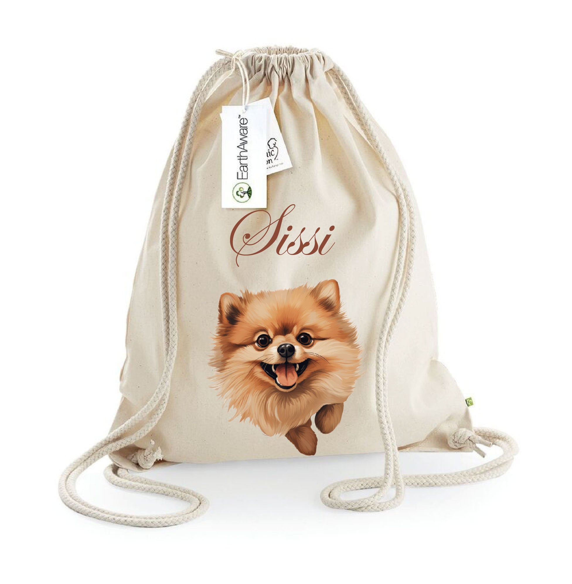 Sacca porta oggetti personalizzata cani Volpino pomerania - Be Brave Boutique