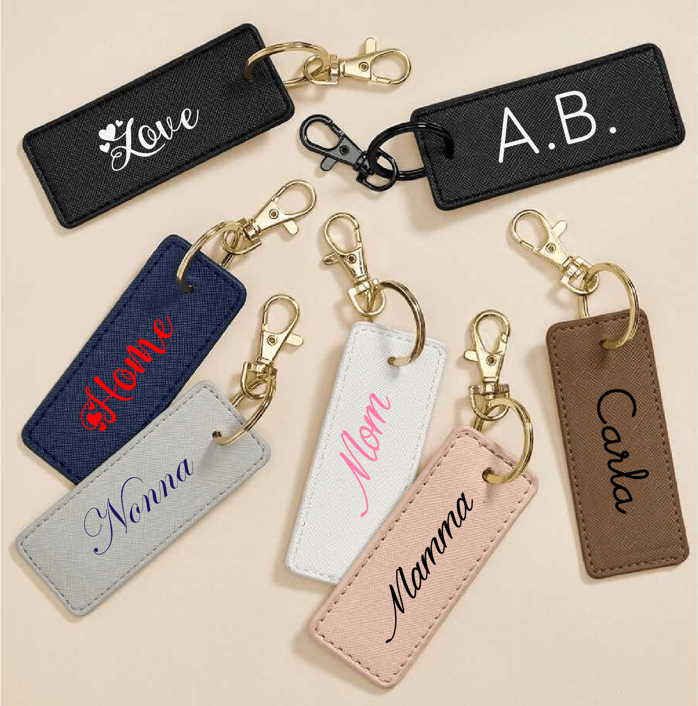 Portachiavi o tira zip Rettangolare  personalizzabile - Be Brave Boutique