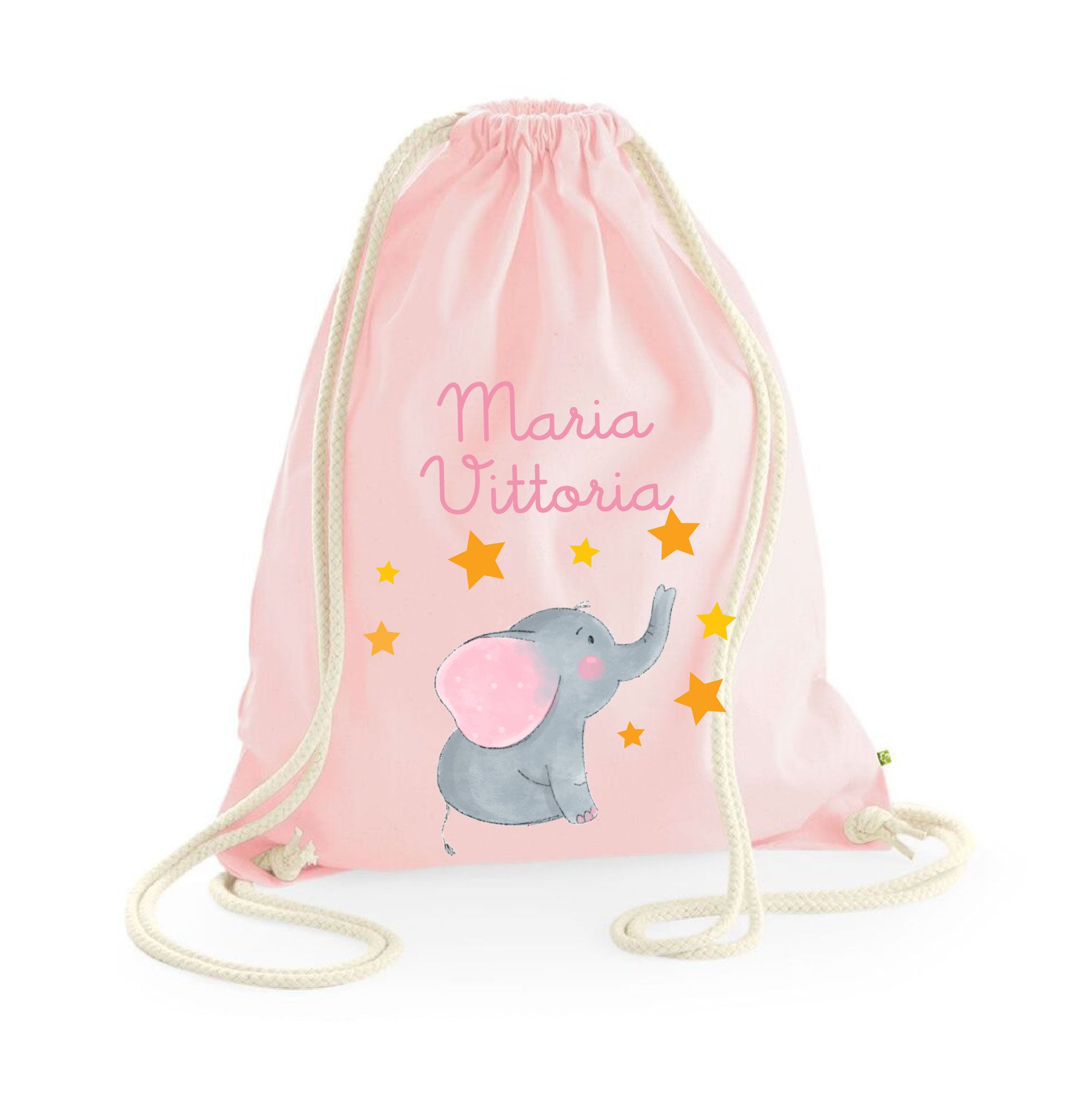 Sacca Zaino cotone baby Elefantino - Be Brave Boutique