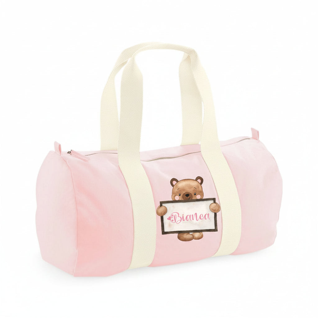 Borsone in cotone canvas personalizzato Orsetto Lavagna - Be Brave Boutique