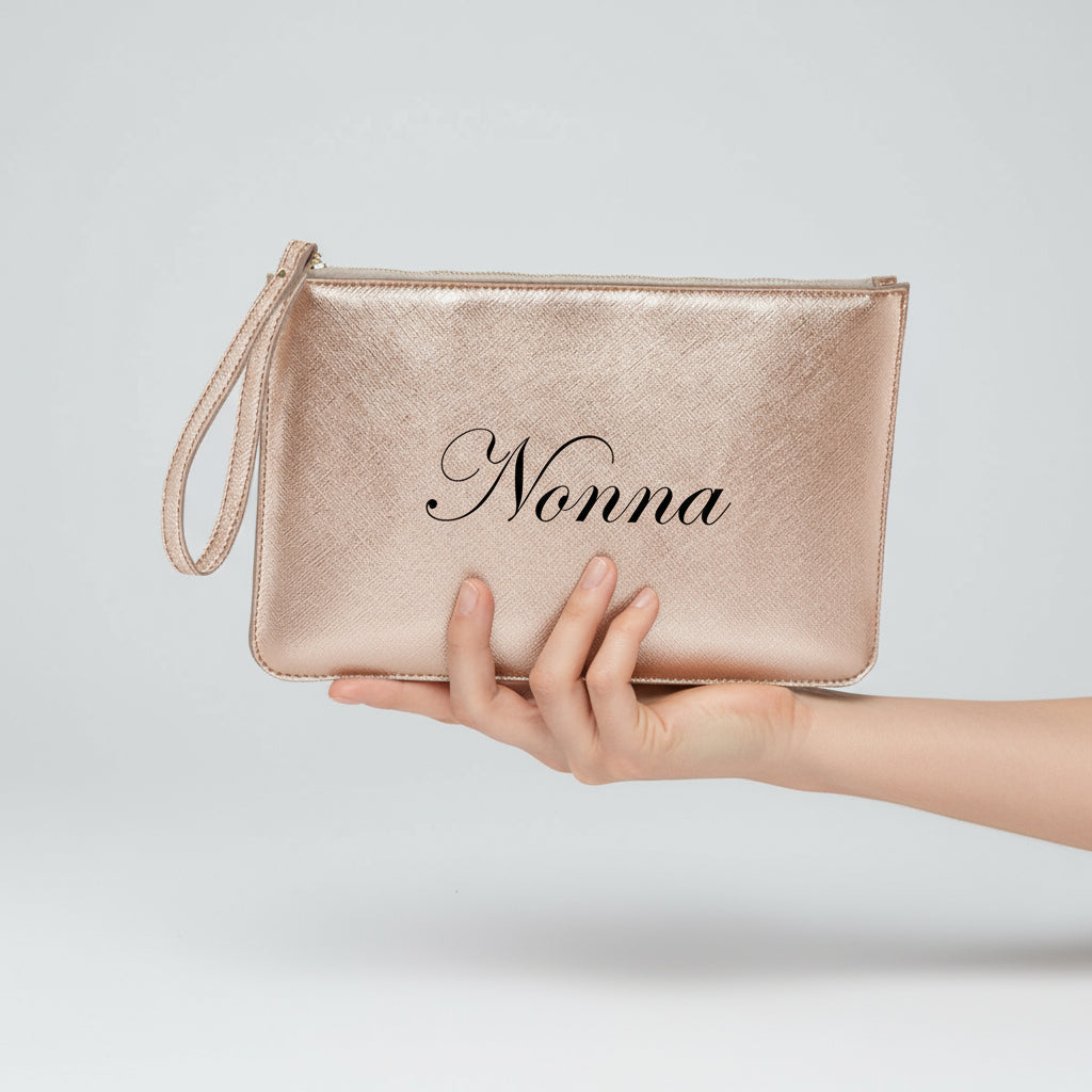 Pochette con anello piatta in simil pelle  personalizzabile 13 colori disponibili - Be Brave Boutique