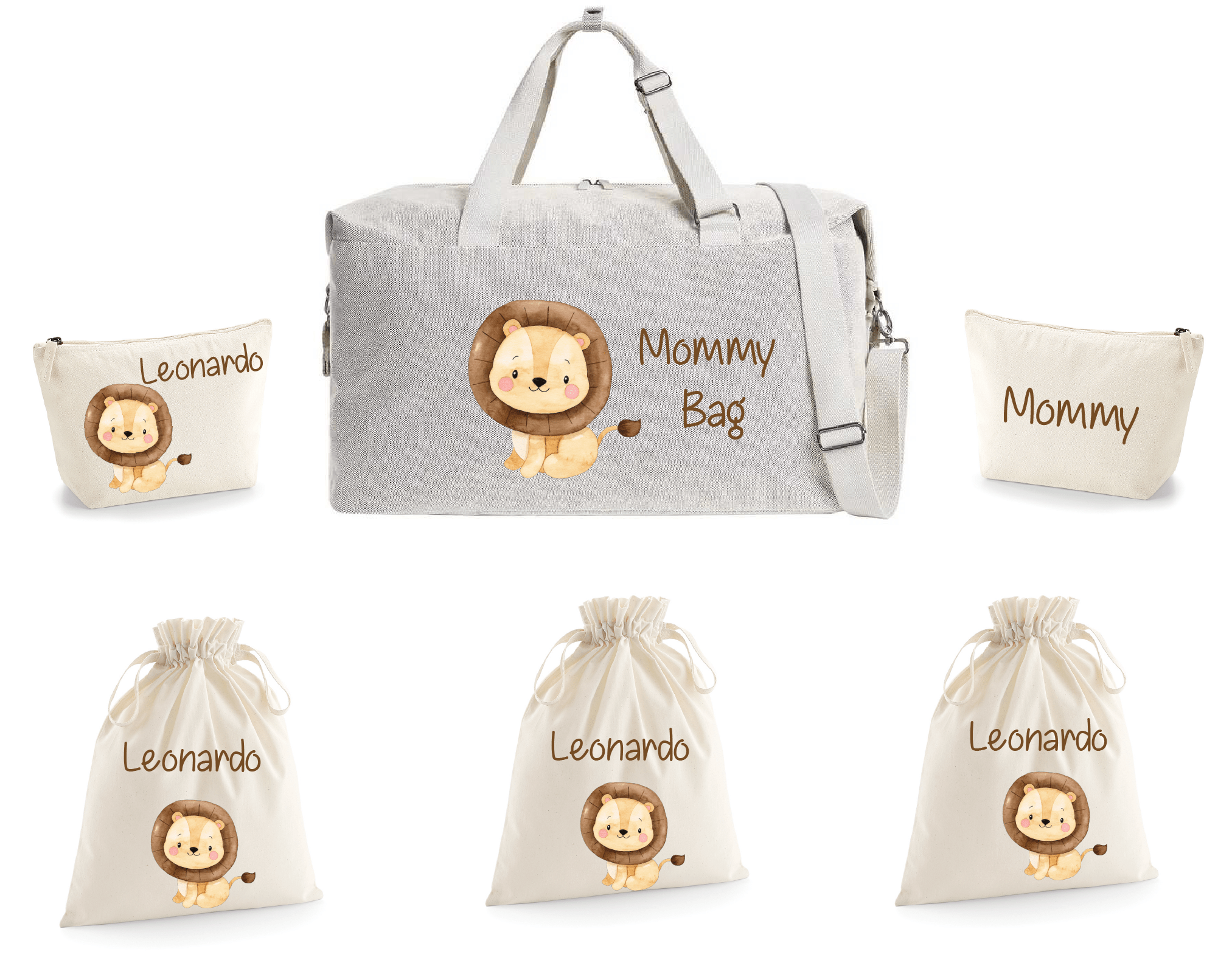 Borsone Mommy  2 beauty e 3 sacchi nascita Leone Cucciolo - Be Brave Boutique