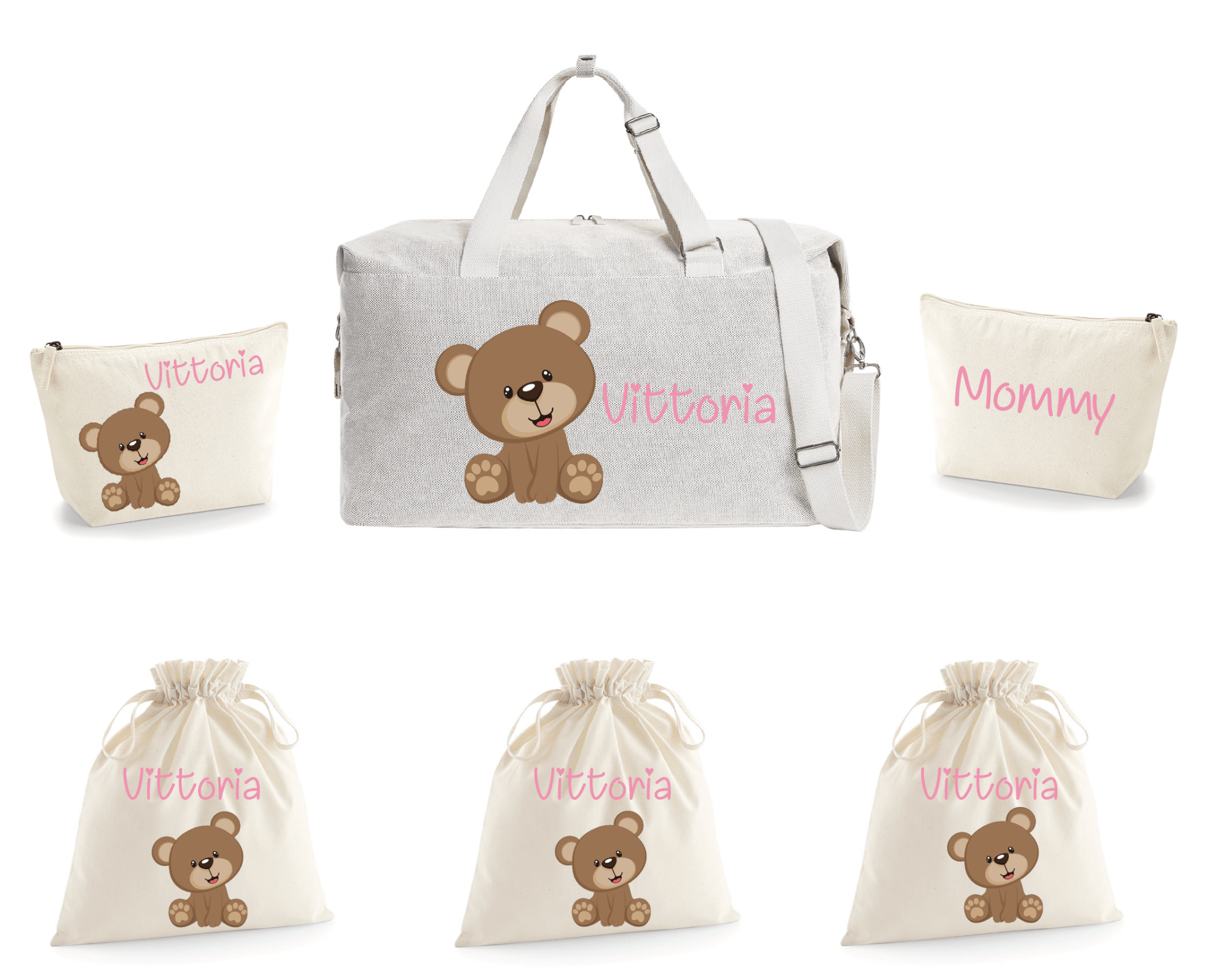 Borsone Mommy  2 beauty e 3 sacchi nascita Orsetto - Be Brave Boutique