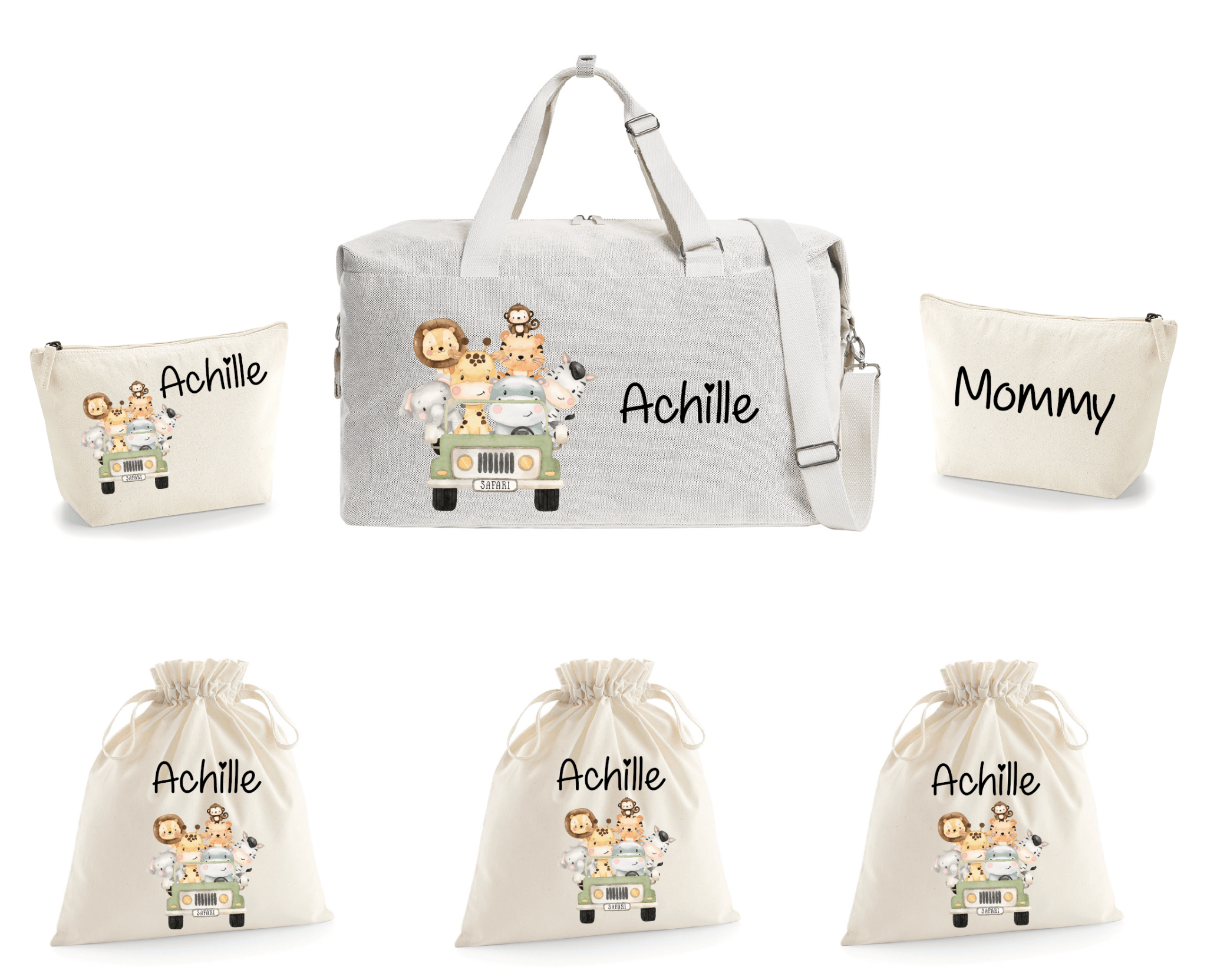Borsone Mommy  2 beauty e 3 sacchi nascita Safari Verde - Be Brave Boutique