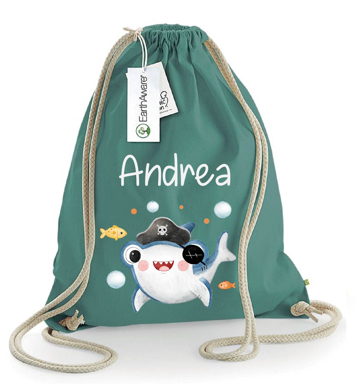 Zaino a sacca in cotone pesante Baby Shark - Be Brave Boutique