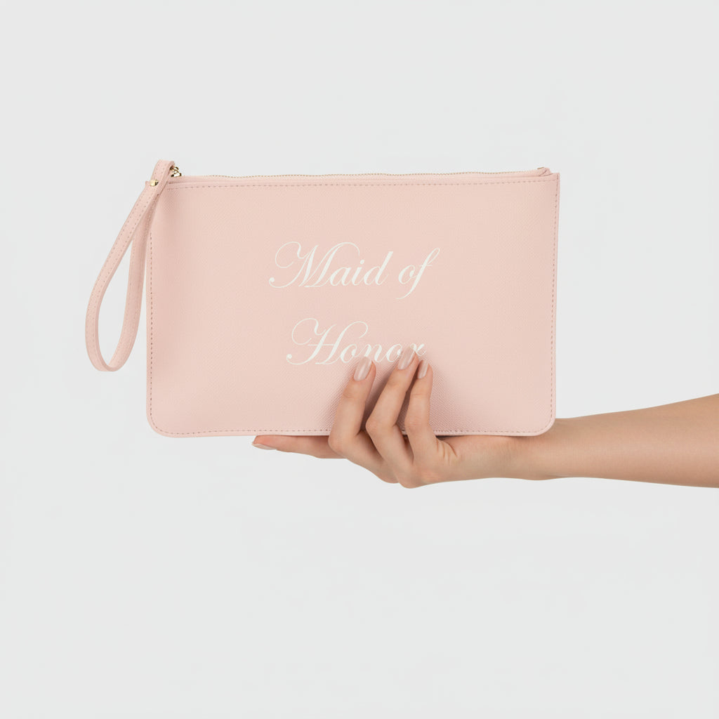 Pochette con anello piatta in simil pelle  personalizzabile 13 colori disponibili - Be Brave Boutique