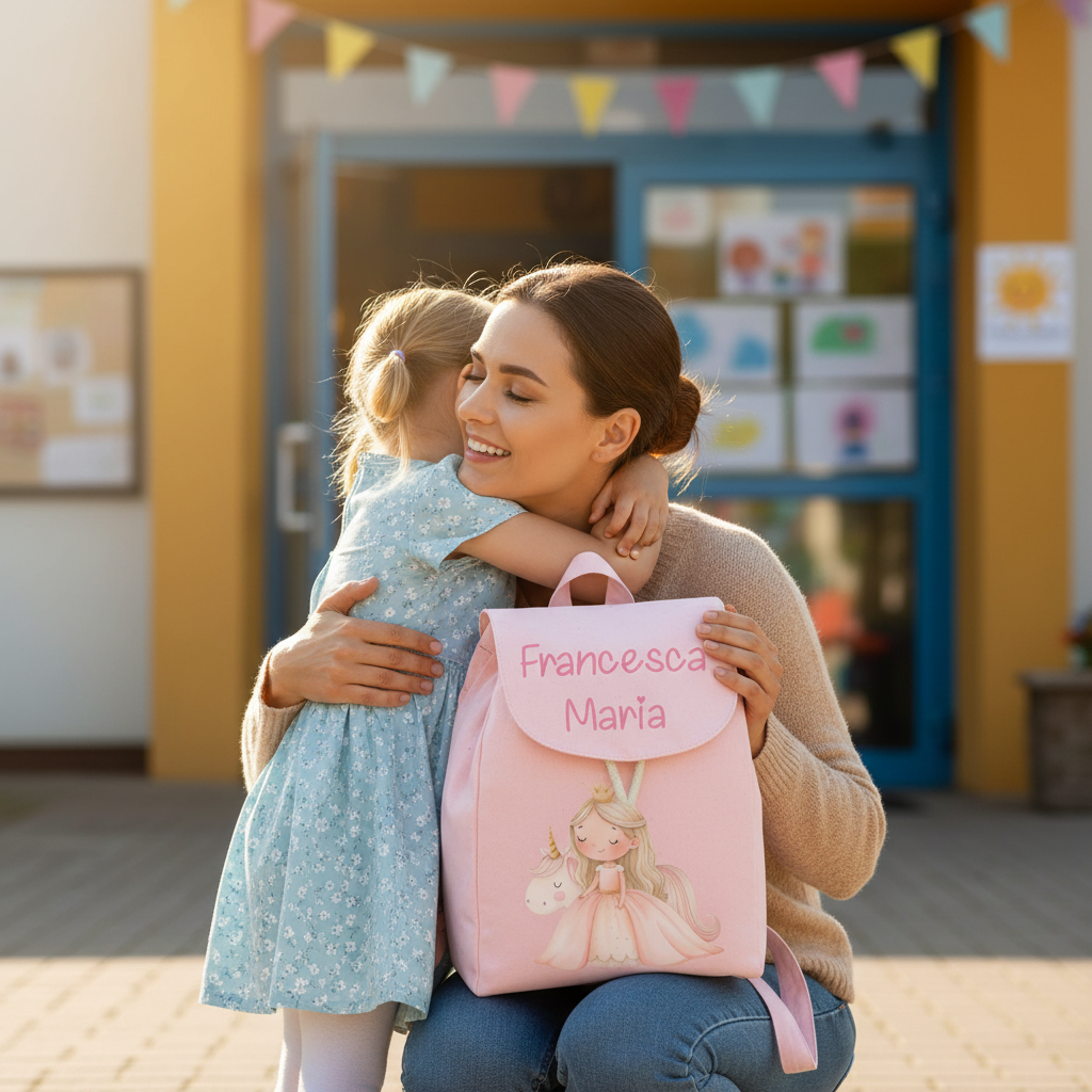 Zaino Asilo Bambino Personalizzato – Mini Zainetto con Nome  Principessa Unicorno